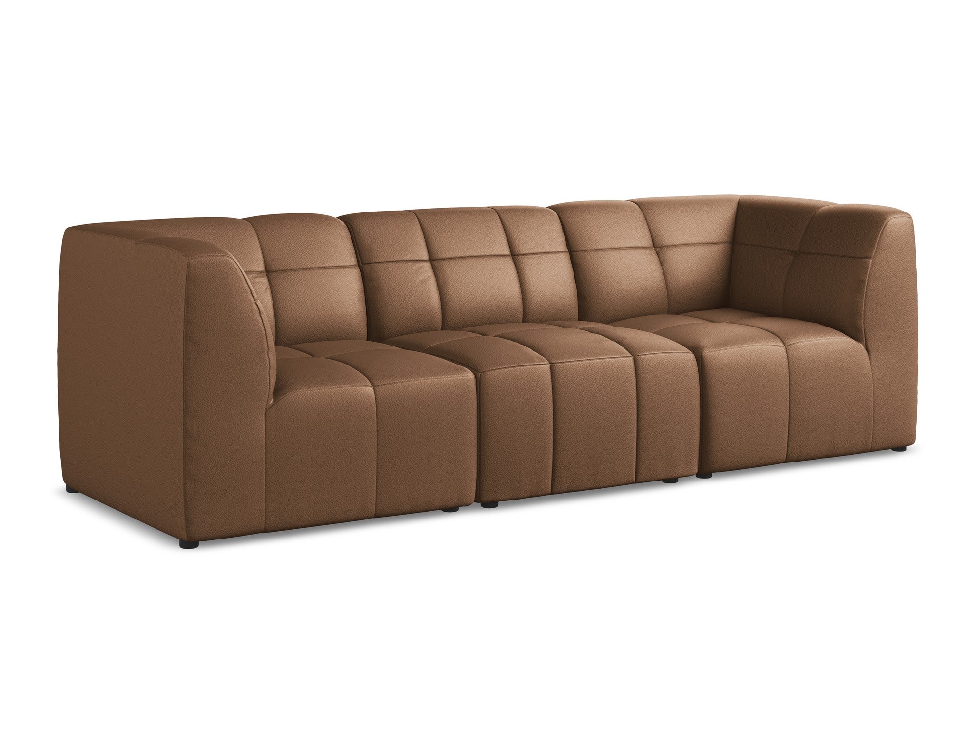 Modulares 3-Sitzer Sofa ALOHA aus schokoladenbraunem Kunstleder