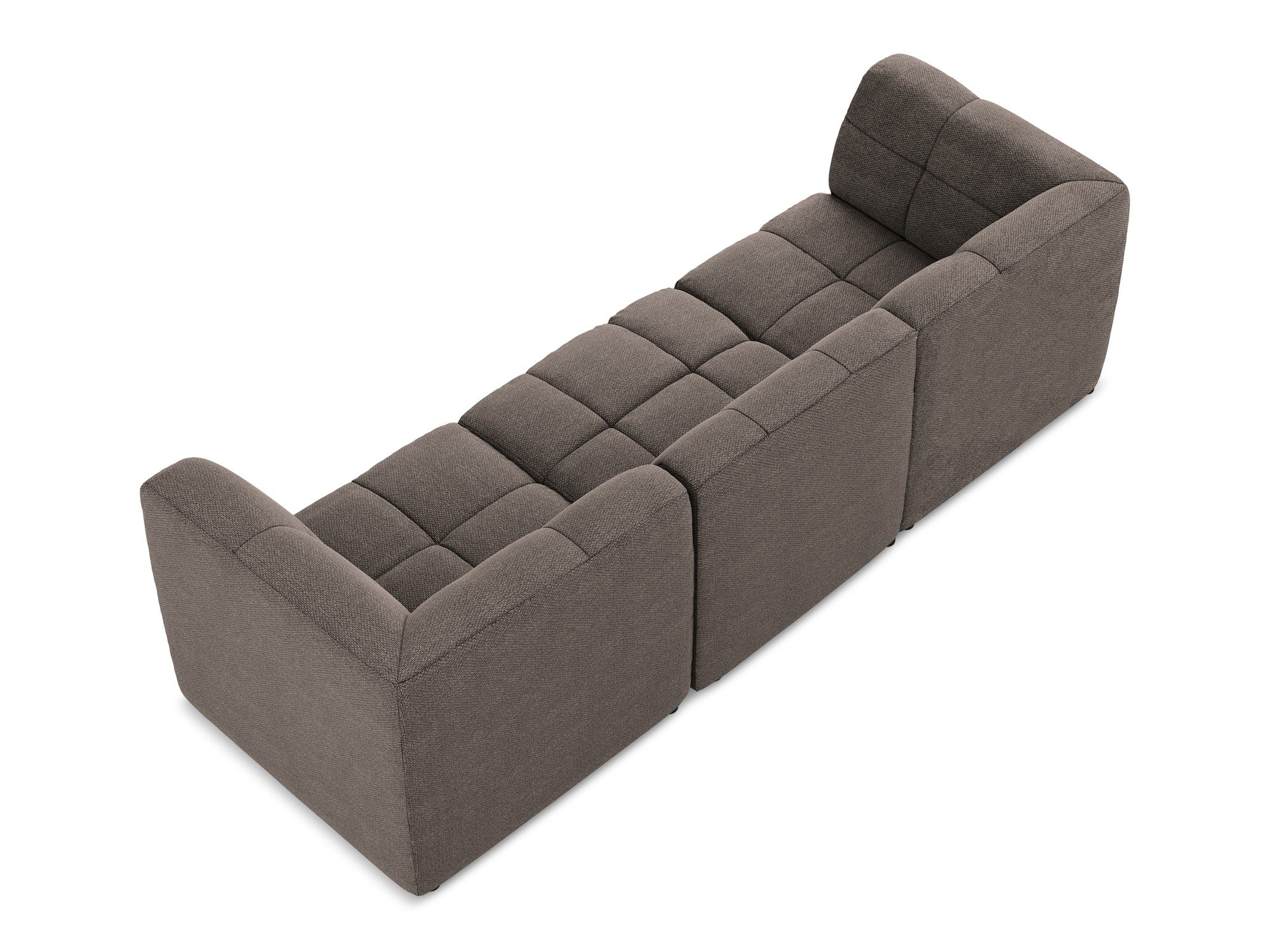 Modulares 3-Sitzer Sofa ALOHA schokoladenfarbener Boucle