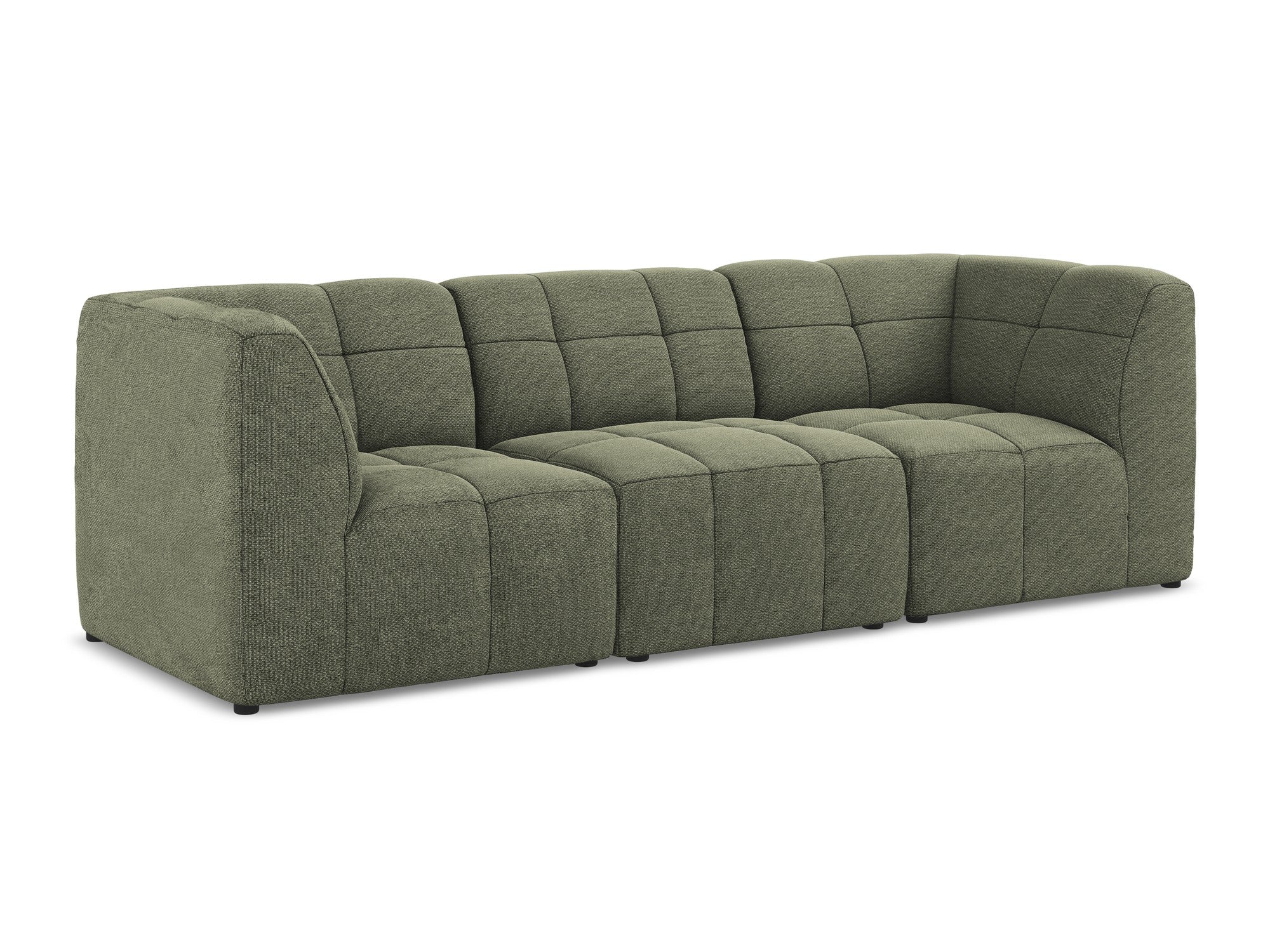 Modulares 3-Sitzer Sofa ALOHA olivgrüner Boucle