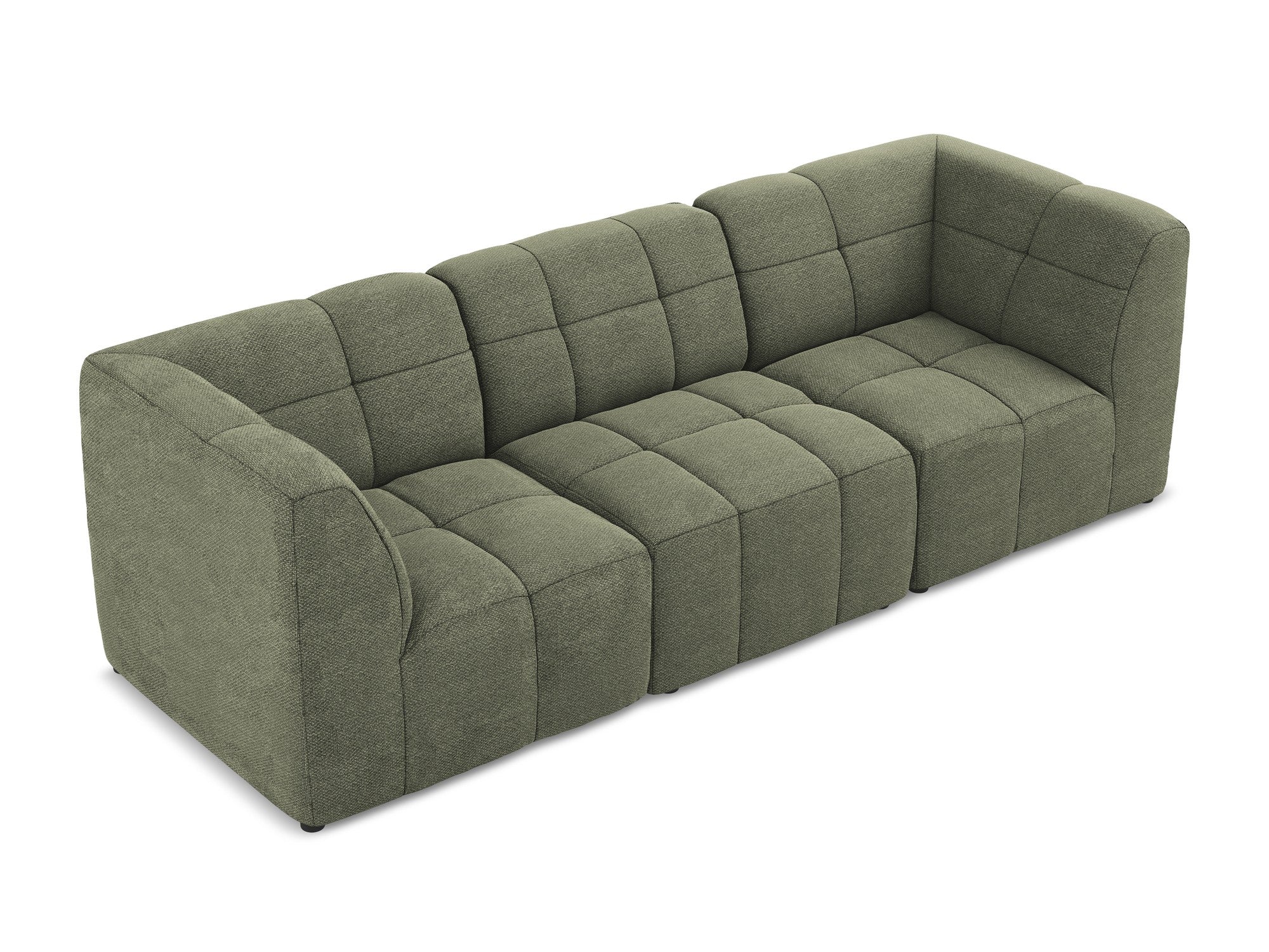 Modulares 3-Sitzer Sofa ALOHA olivgrüner Boucle