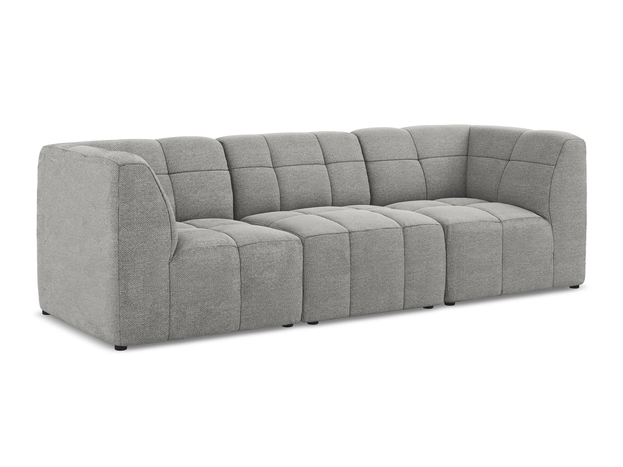 Modulares 3-Sitzer Sofa ALOHA hellgrau Boucle