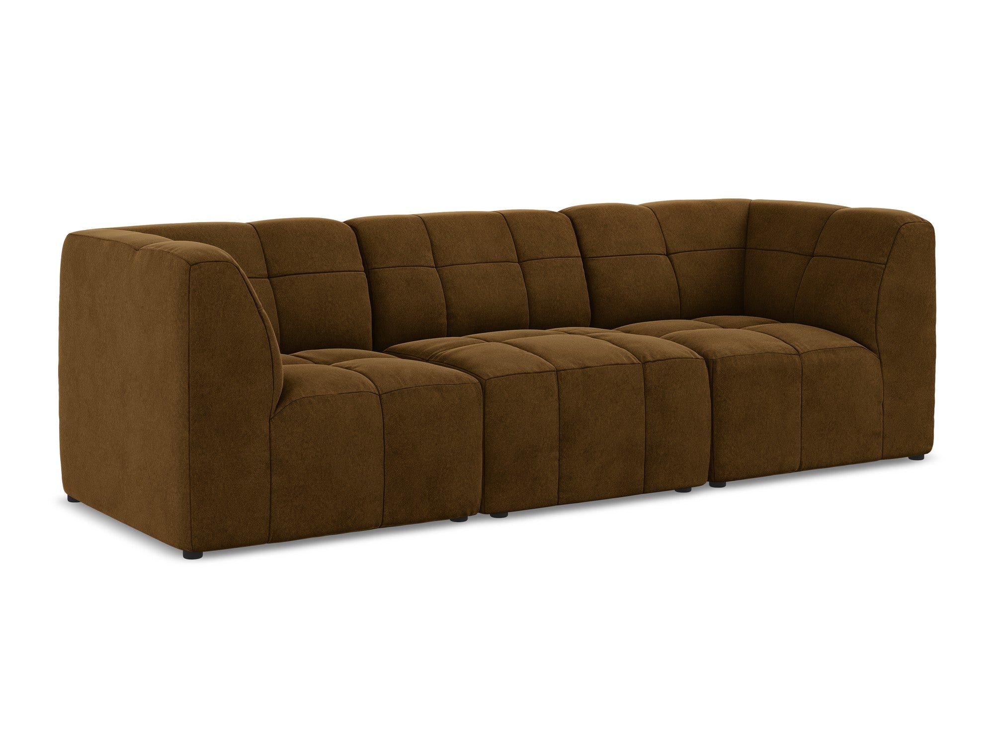 Modular Velvet Sofa for 3 People ALOHA Mustard