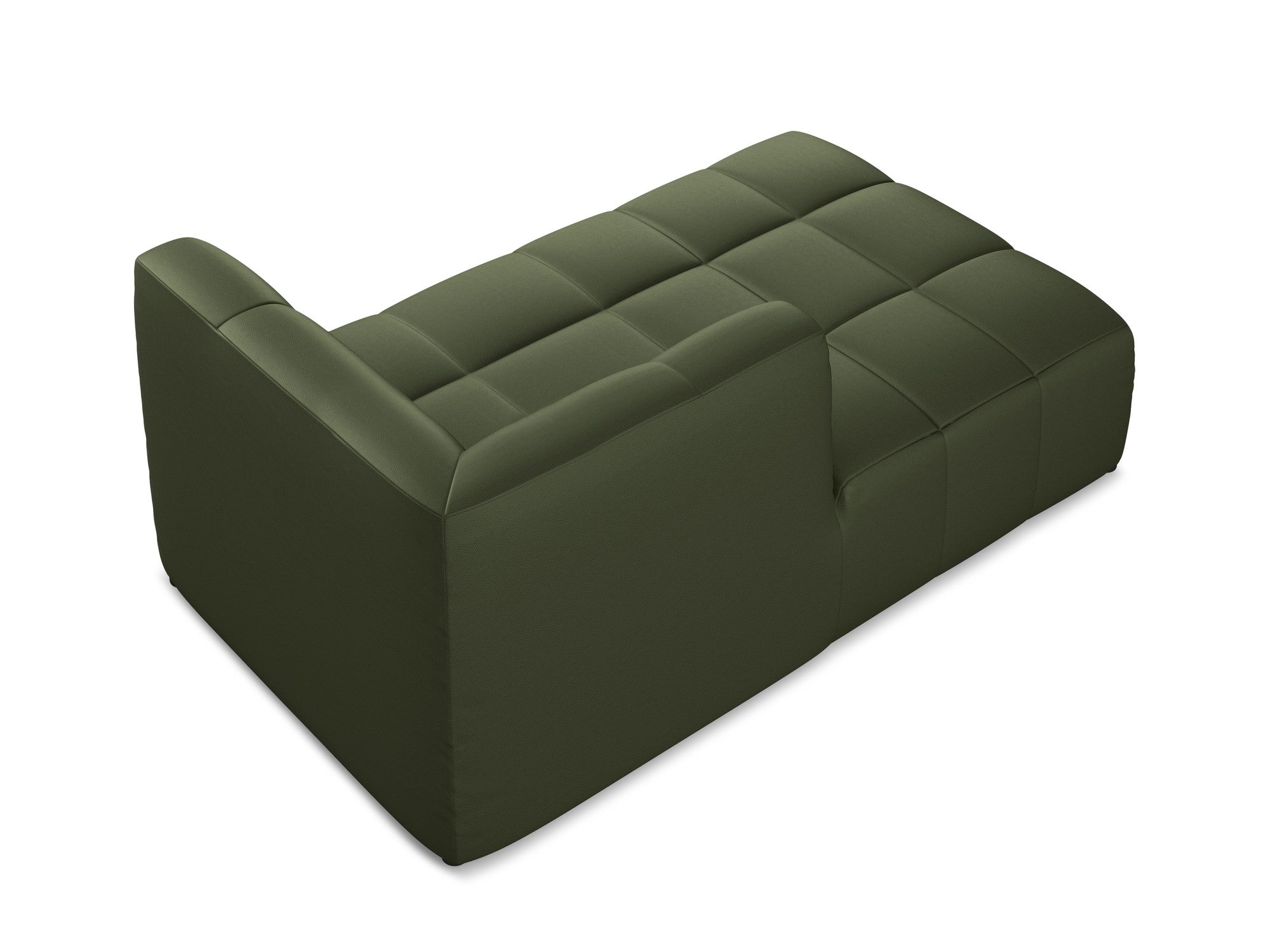 Left-facing ALOHA chaise lounge in dark green eco-leather