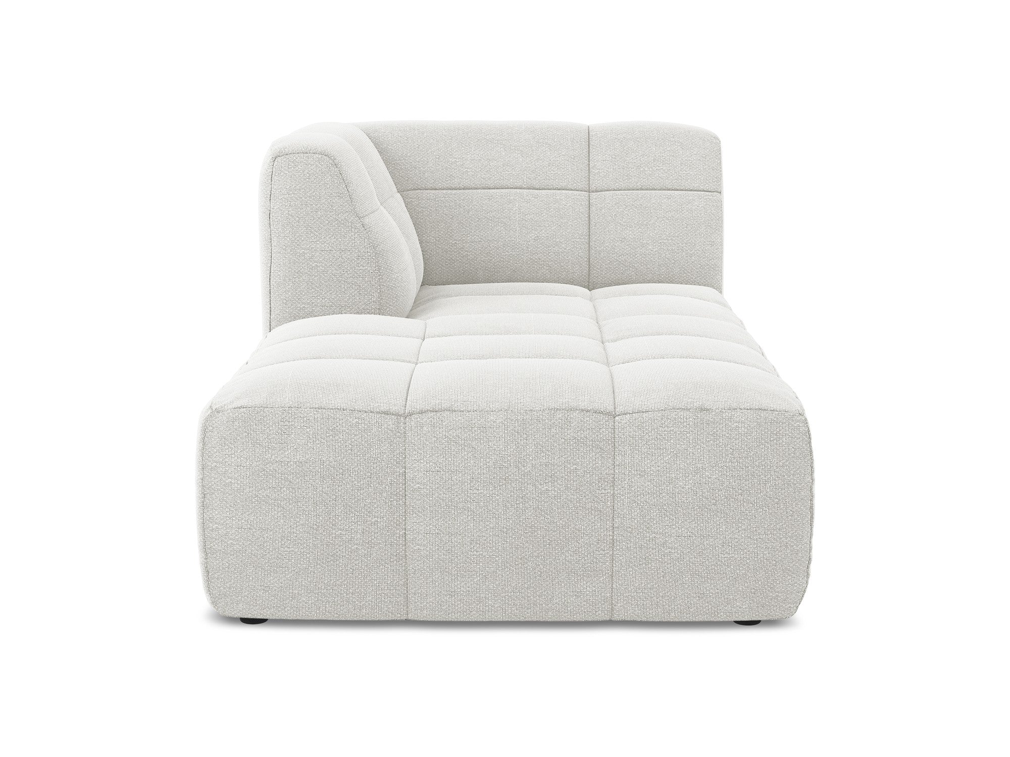 Left-facing ALOHA chaise lounge in white boucle