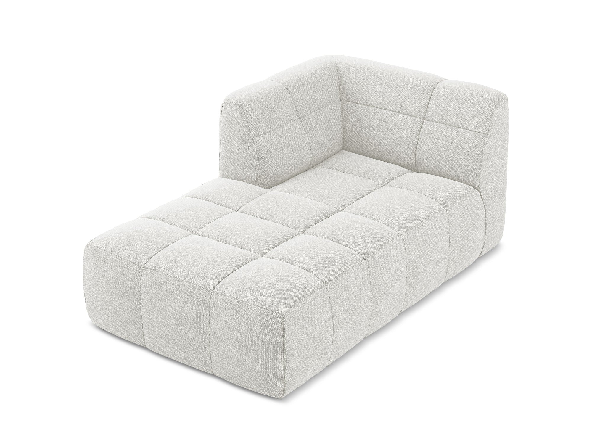 Left-facing ALOHA chaise lounge in white boucle