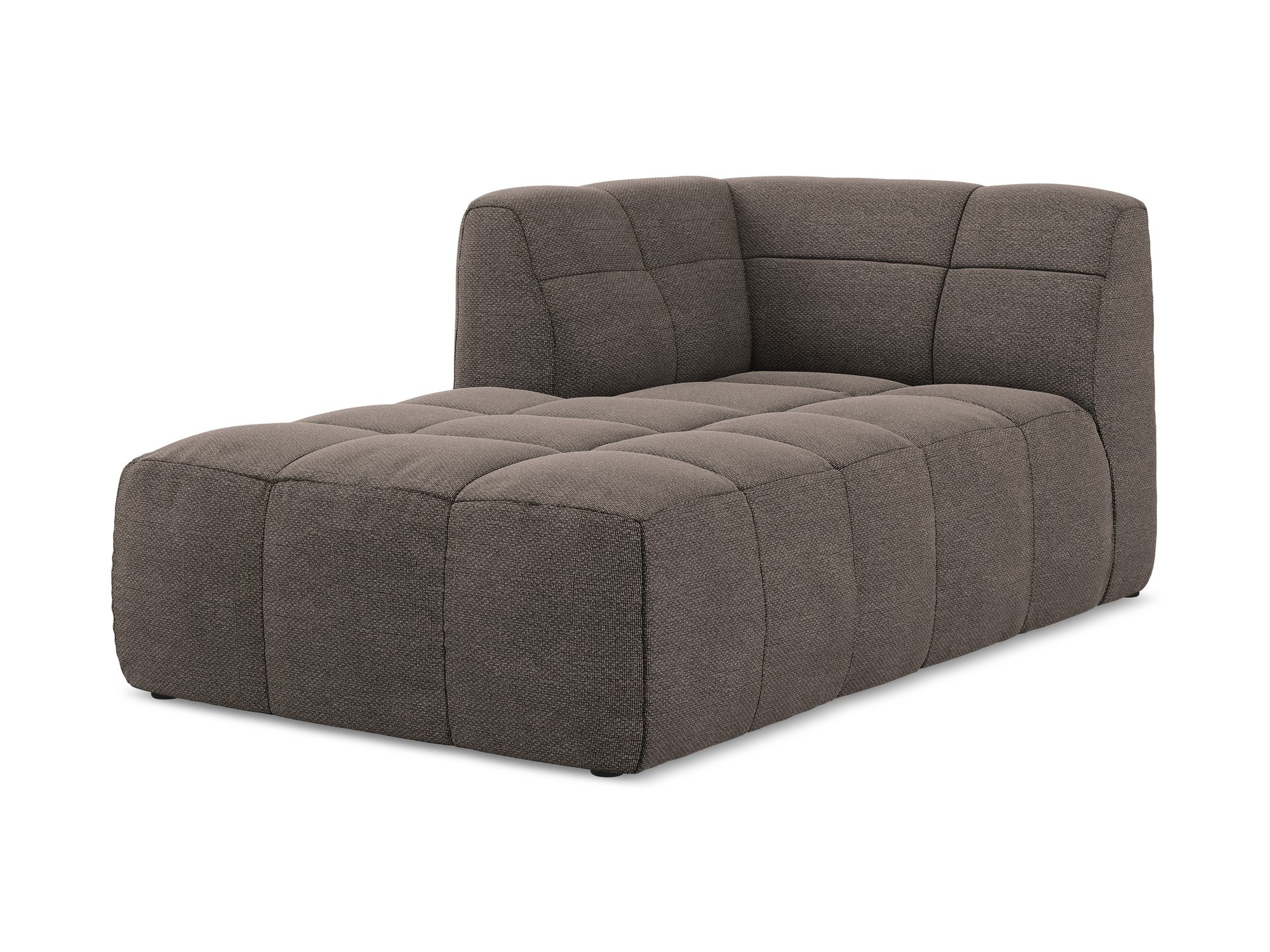 Left-facing ALOHA chocolate boucle chaise longue