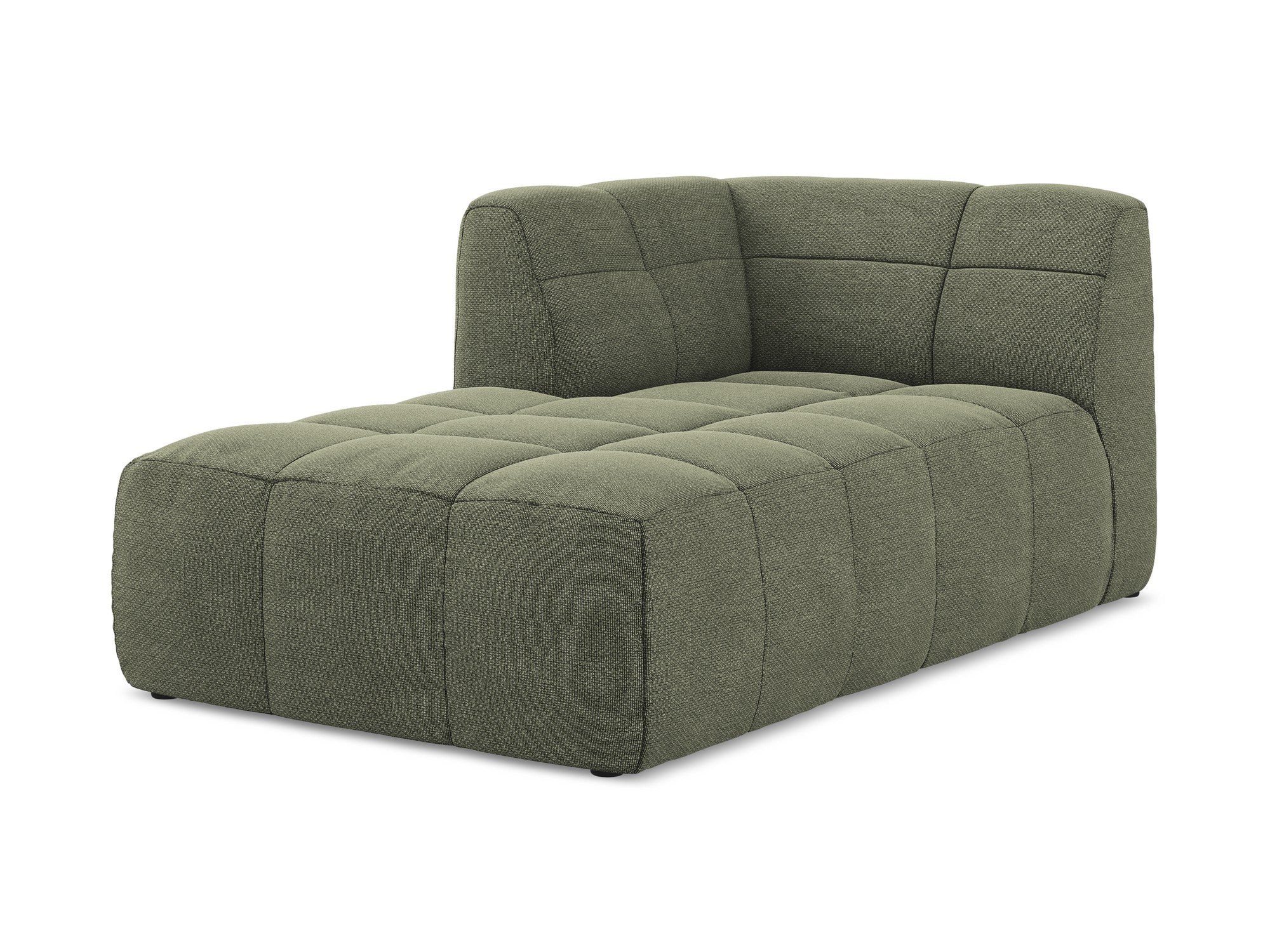 Szezlong links ALOHA olivgrün Boucle