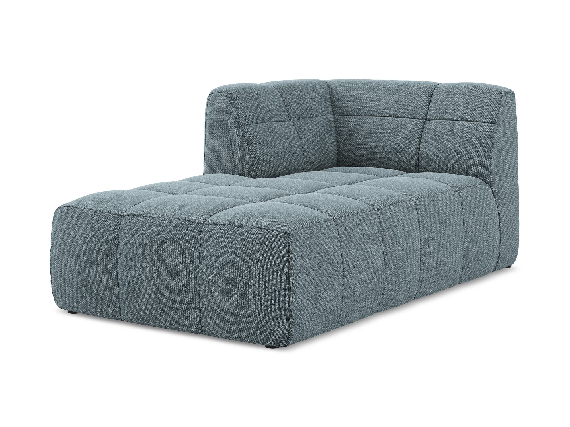 Szezlong links ALOHA in jeansblau Boucle