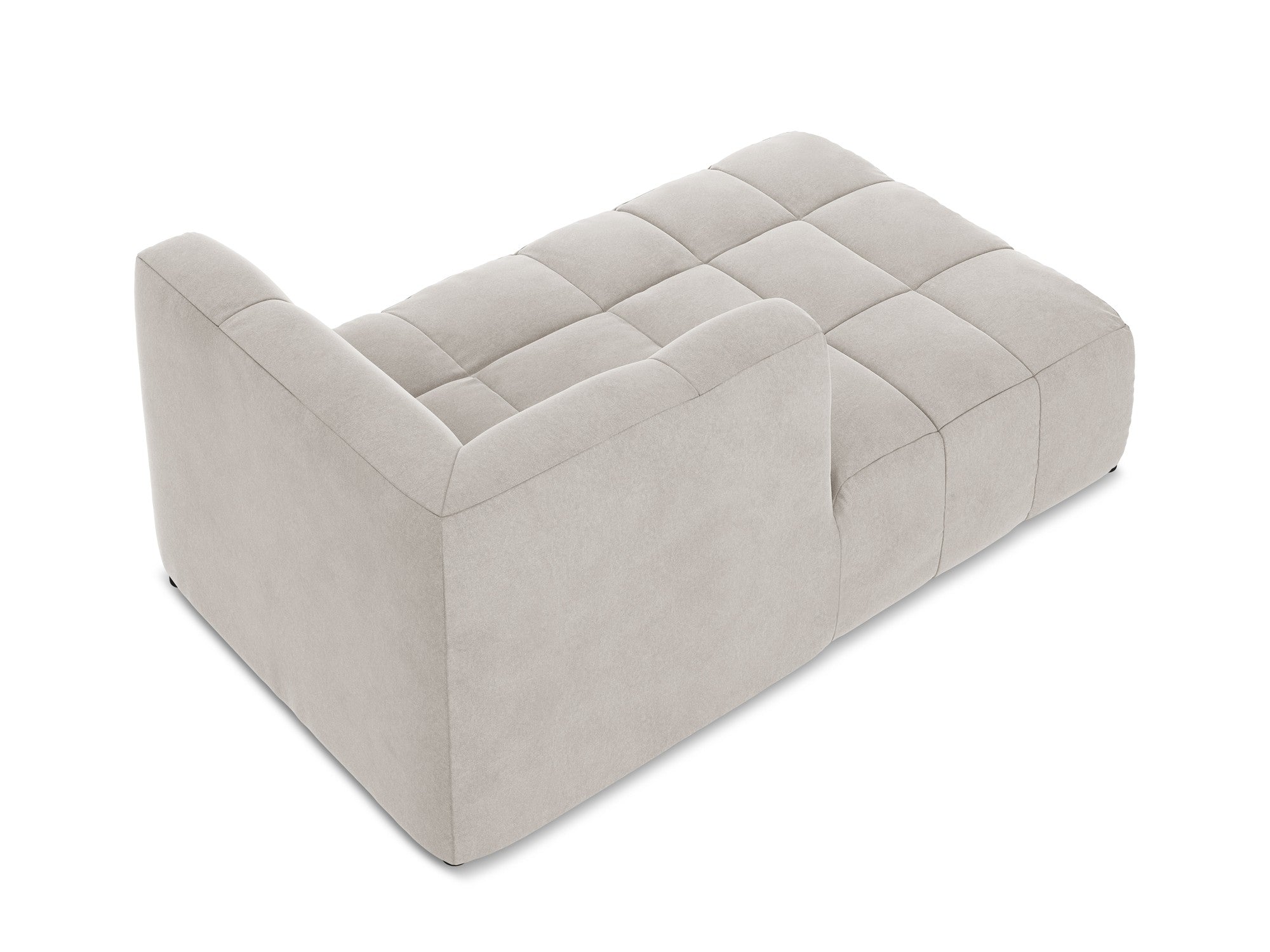 Left-facing velvet chaise lounge ALOHA light beige