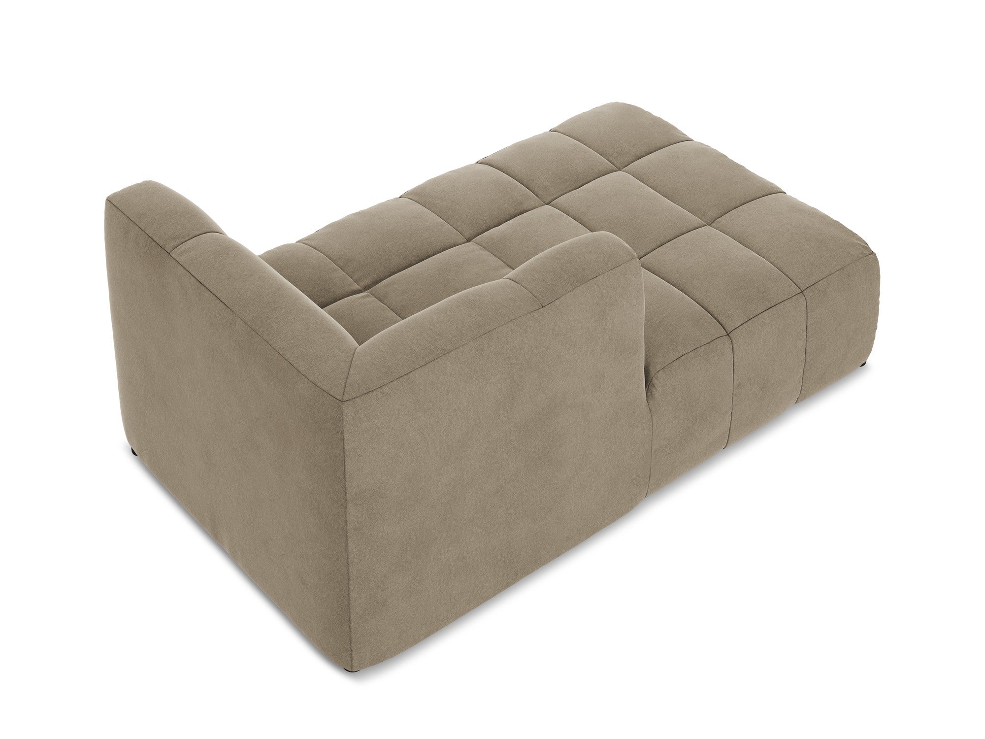 Left-facing velvet chaise lounge ALOHA beige