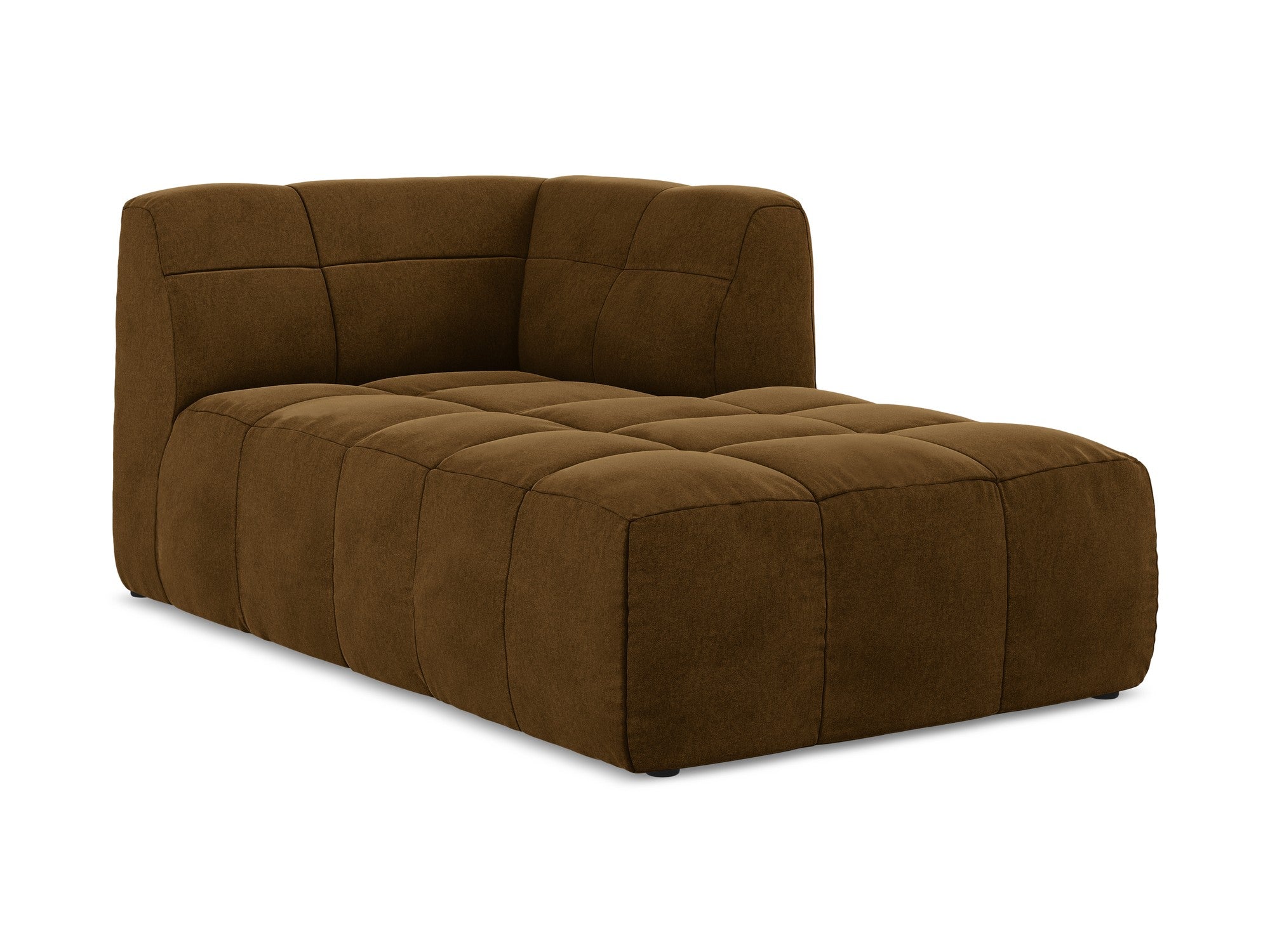 Right-facing velvet chaise lounge ALOHA mustard