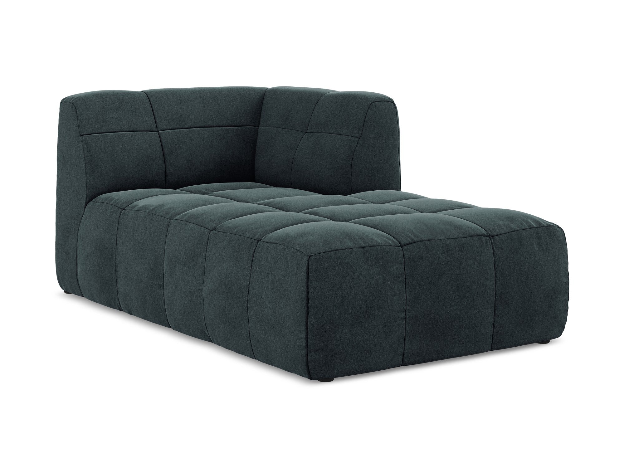 Right-facing velvet chaise lounge ALOHA sea green