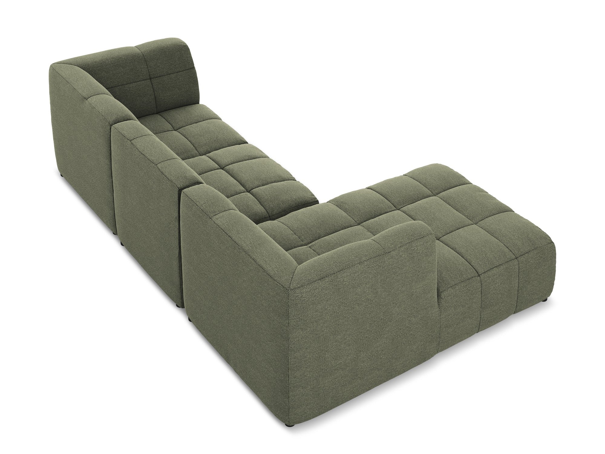 Left-facing modular sofa for 3 people ALOHA olive boucle