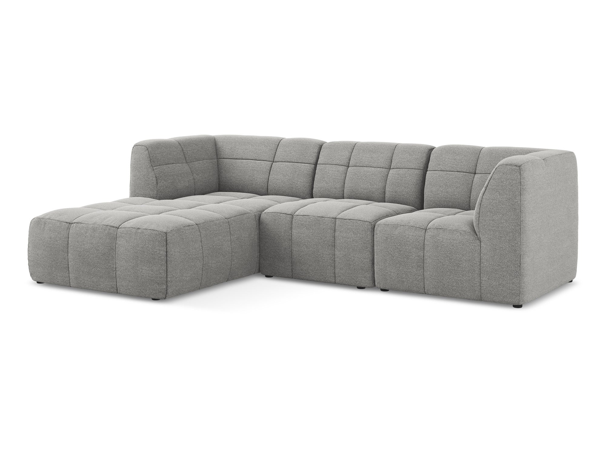 Left-facing modular sofa ALOHA light gray boucle 3-seater