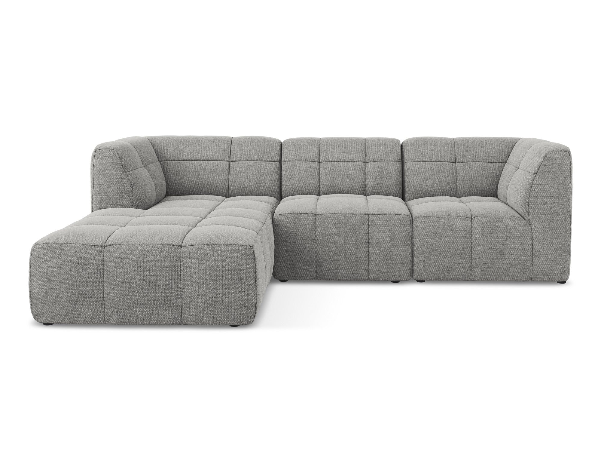 Left-facing modular sofa ALOHA light gray boucle 3-seater