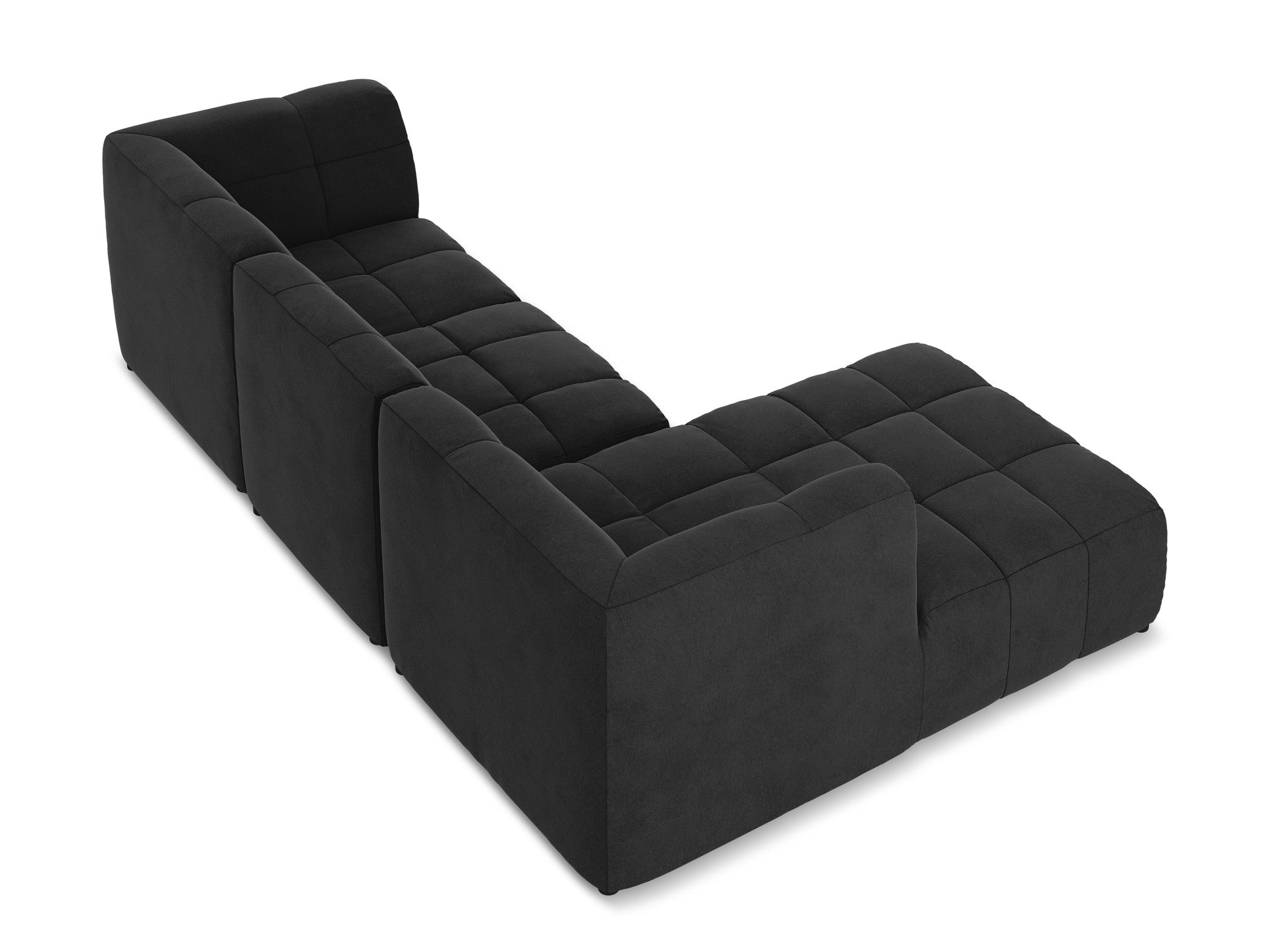 Left-facing velvet modular sofa for 3 people ALOHA black