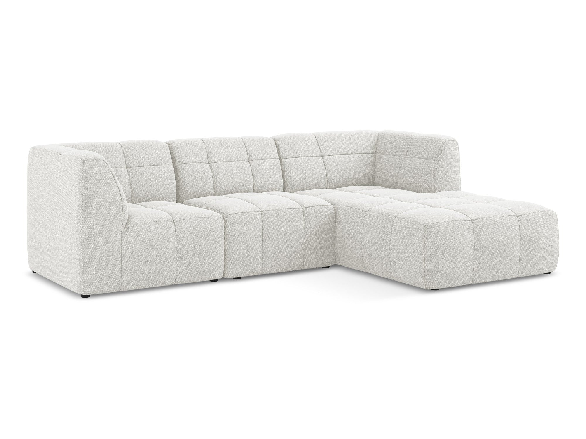 Right-facing modular sofa for 3 people ALOHA white boucle
