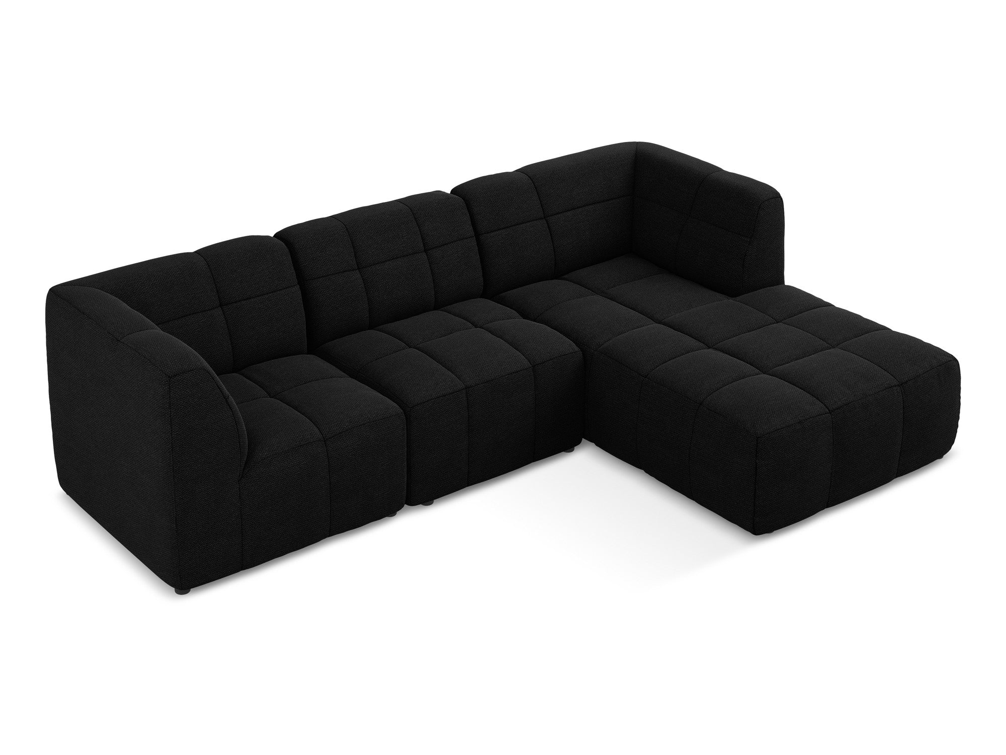 Modularer Ecksofa rechtsseitig 3-Sitzer ALOHA schwarz Boucle