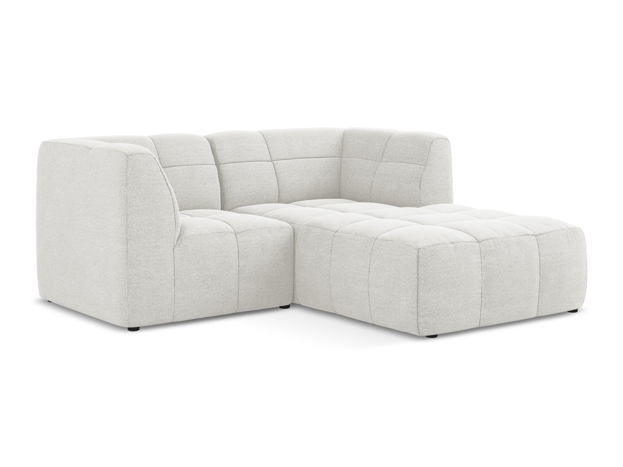 Right-facing modular sofa for 2 people ALOHA white boucle