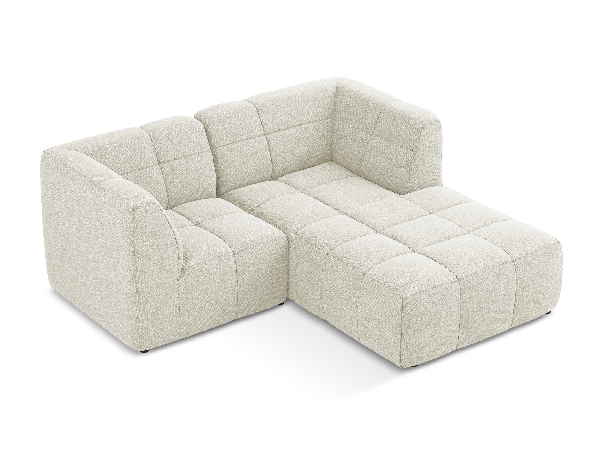 Right-facing modular sofa for 2 people ALOHA sand boucle