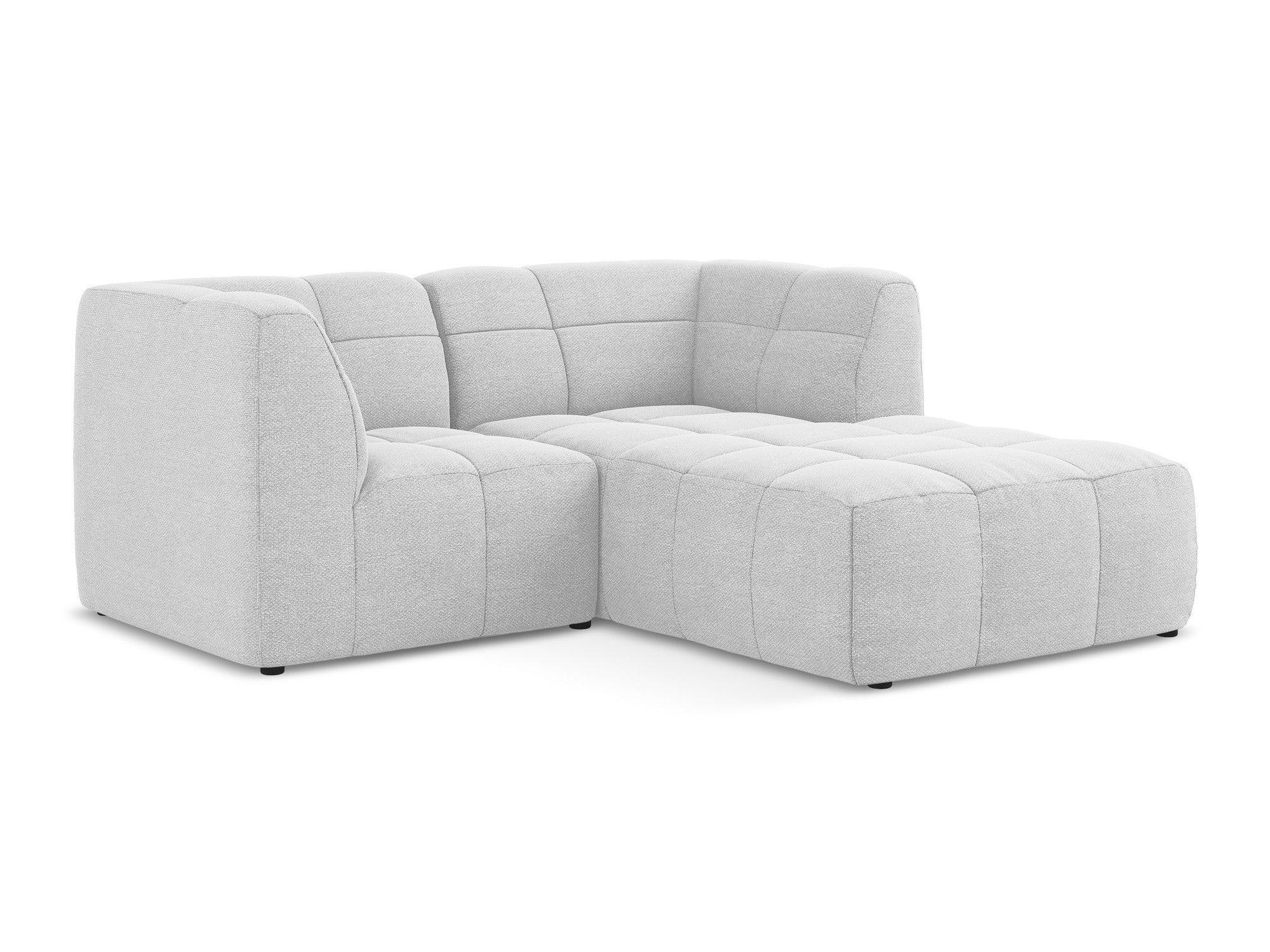Right-facing modular sofa for 2 people ALOHA silver boucle