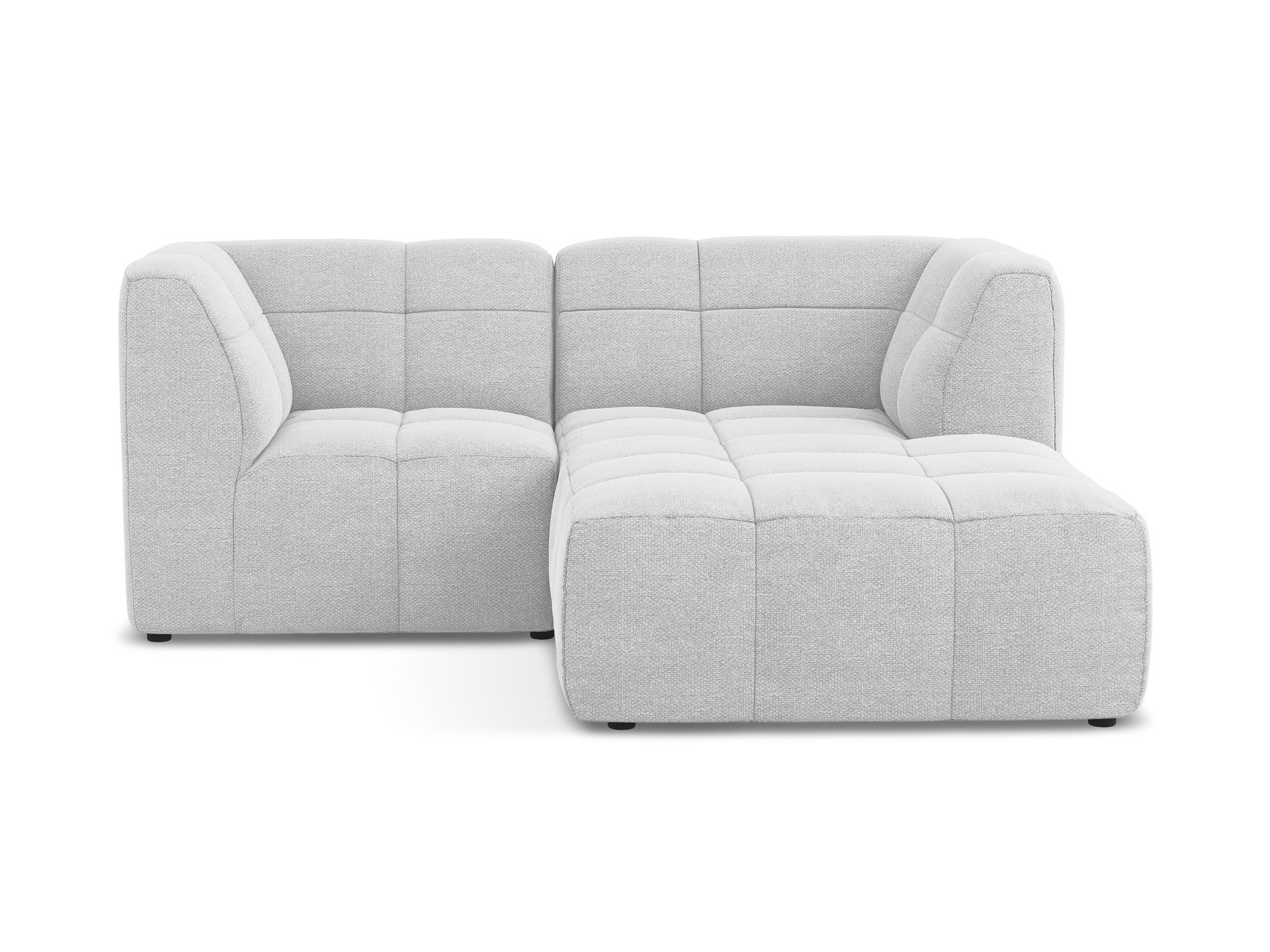 Right-facing modular sofa for 2 people ALOHA silver boucle