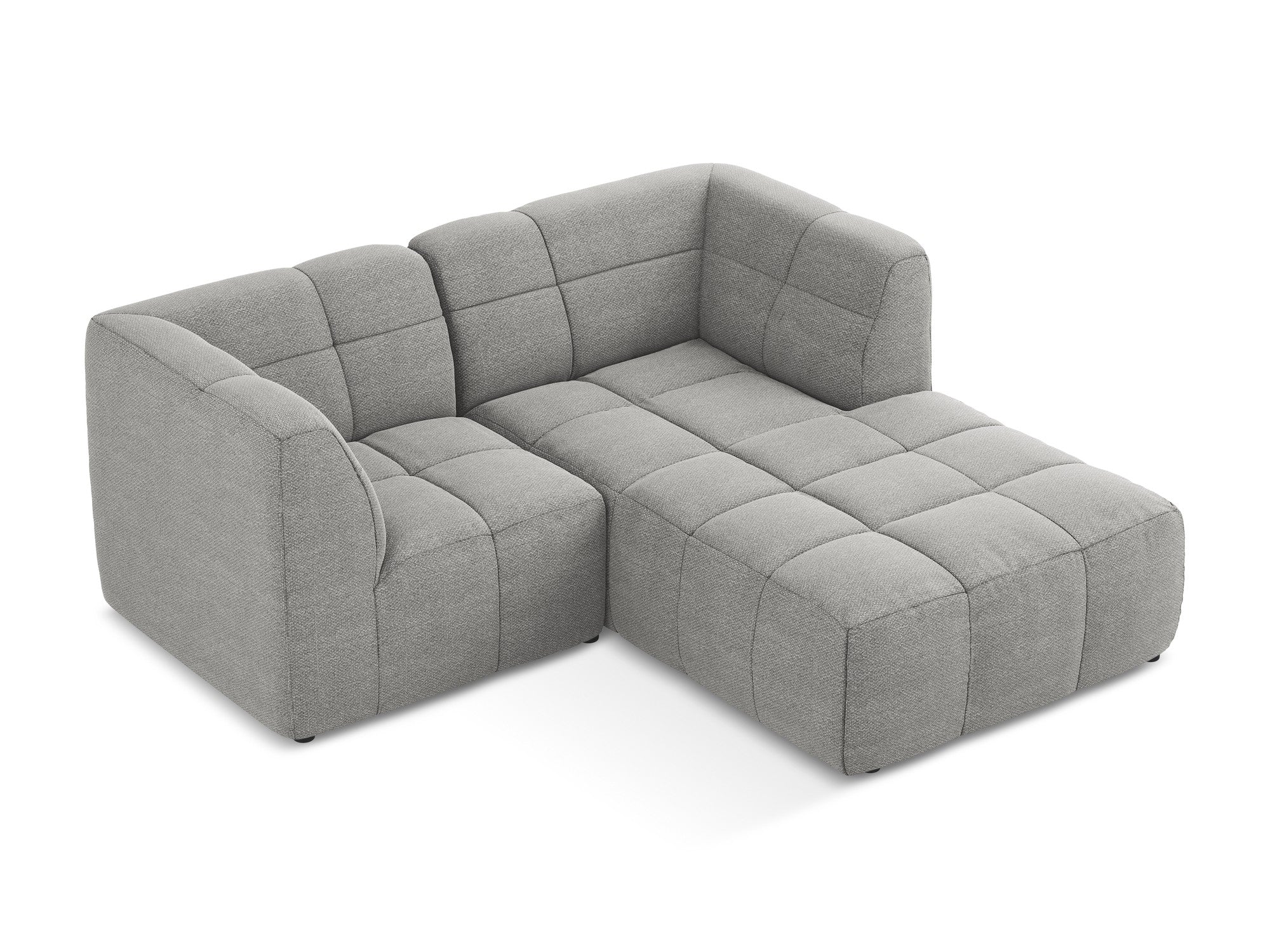 Right-facing modular sofa for 2 people ALOHA light gray boucle