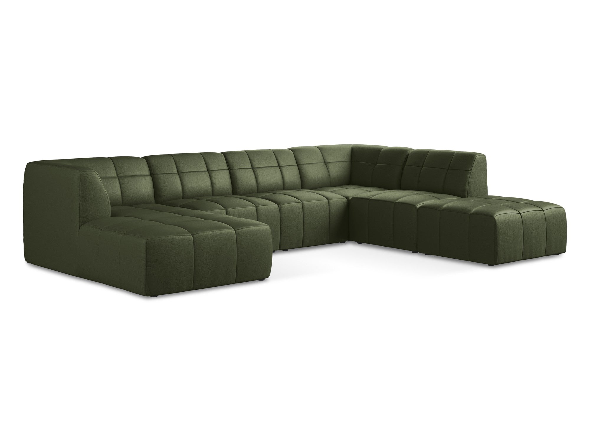 Modular Panoramic Corner Sofa ALOHA Dark Green Eco-Leather