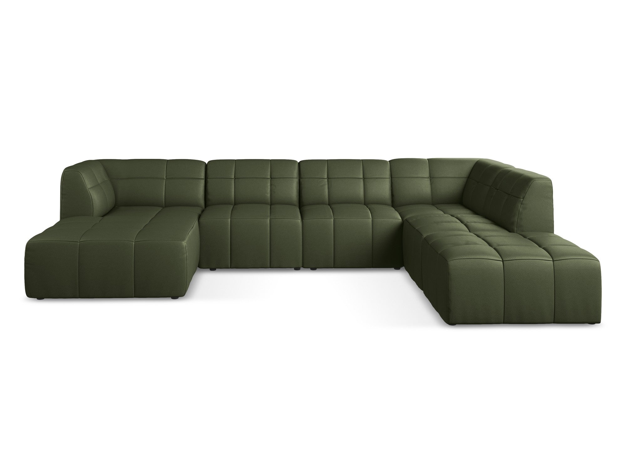 Modular Panoramic Corner Sofa ALOHA Dark Green Eco-Leather