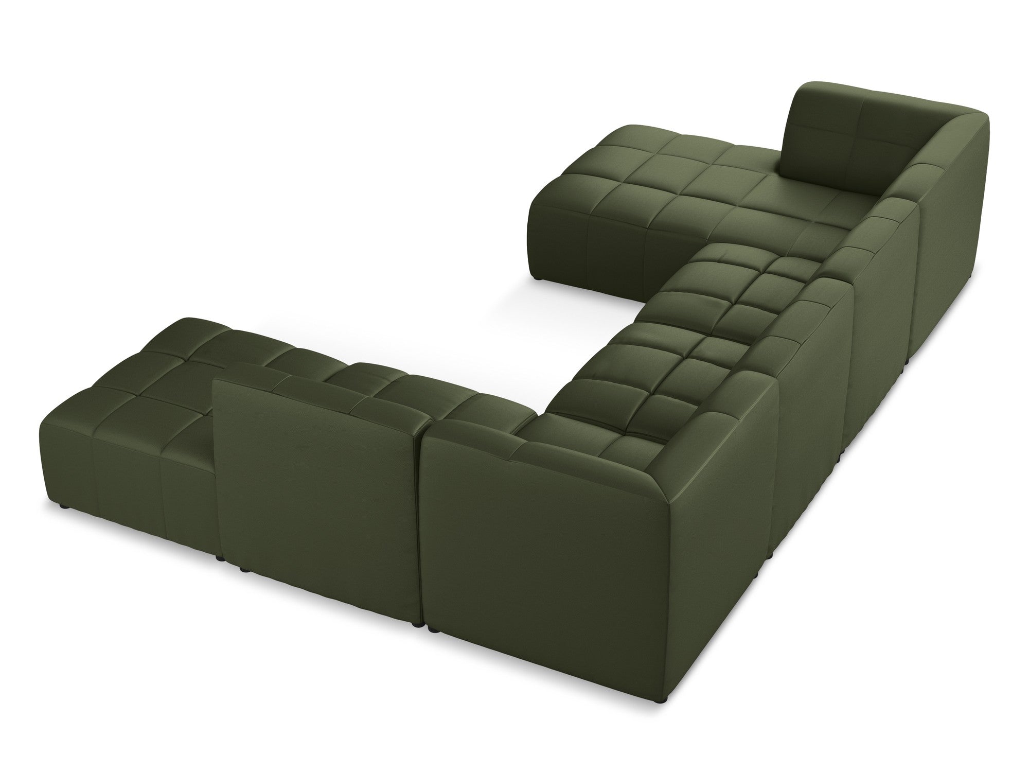 Modular Panoramic Corner Sofa ALOHA Dark Green Eco-Leather