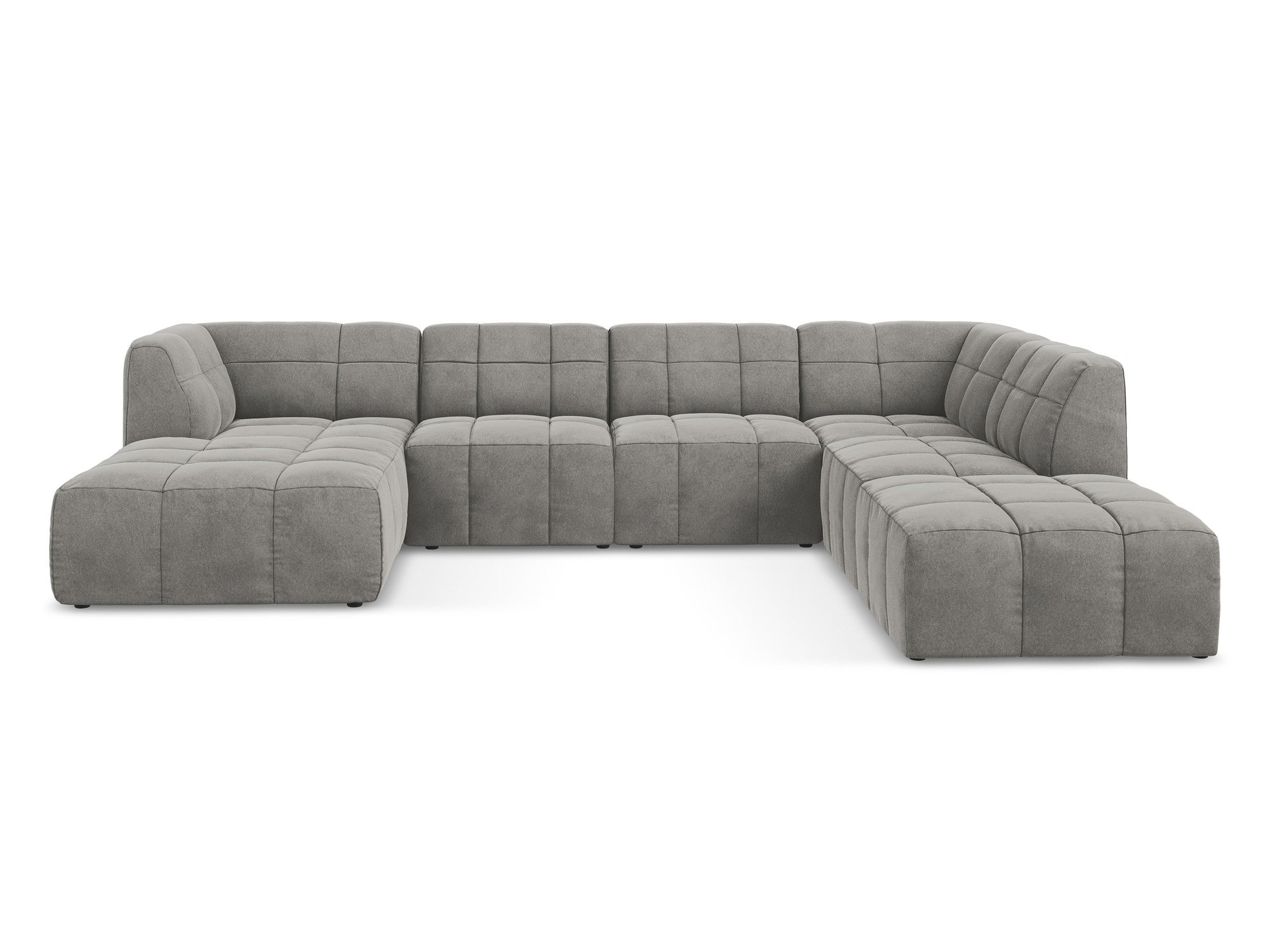 Modularer panoramischer Samt-Ecksofa ALOHA grau