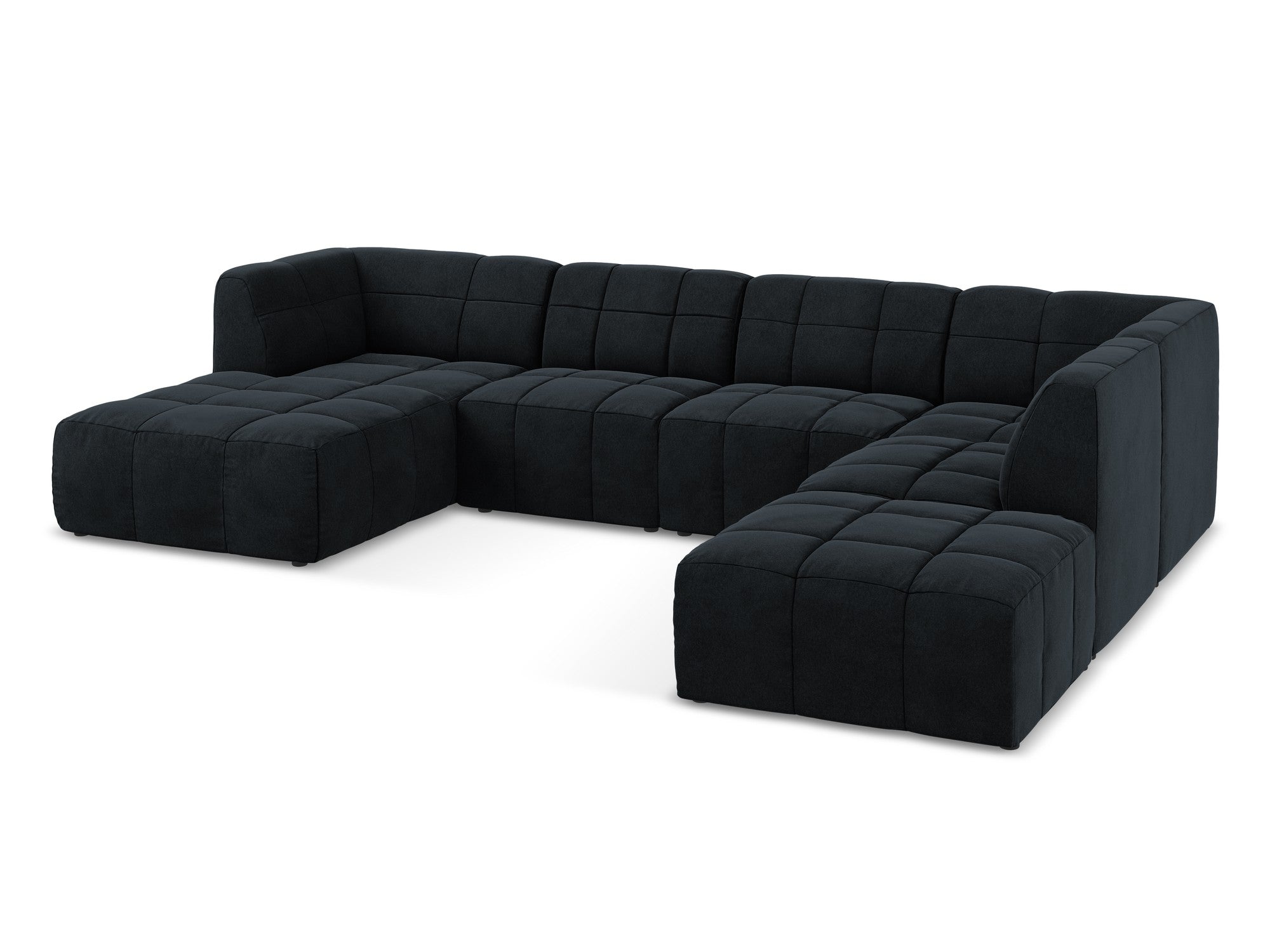 Modular Panoramic Velvet Corner Sofa ALOHA Royal Blue