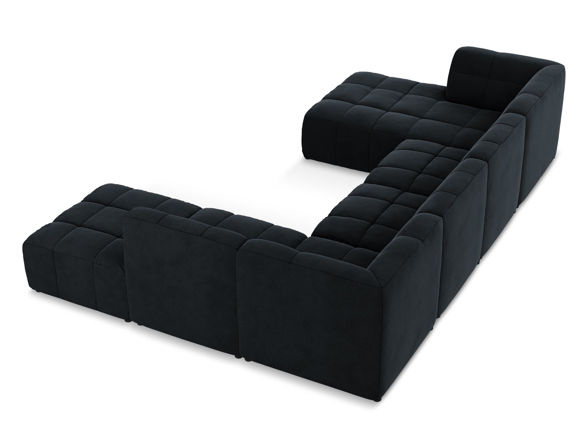 Modular Panoramic Velvet Corner Sofa ALOHA Royal Blue