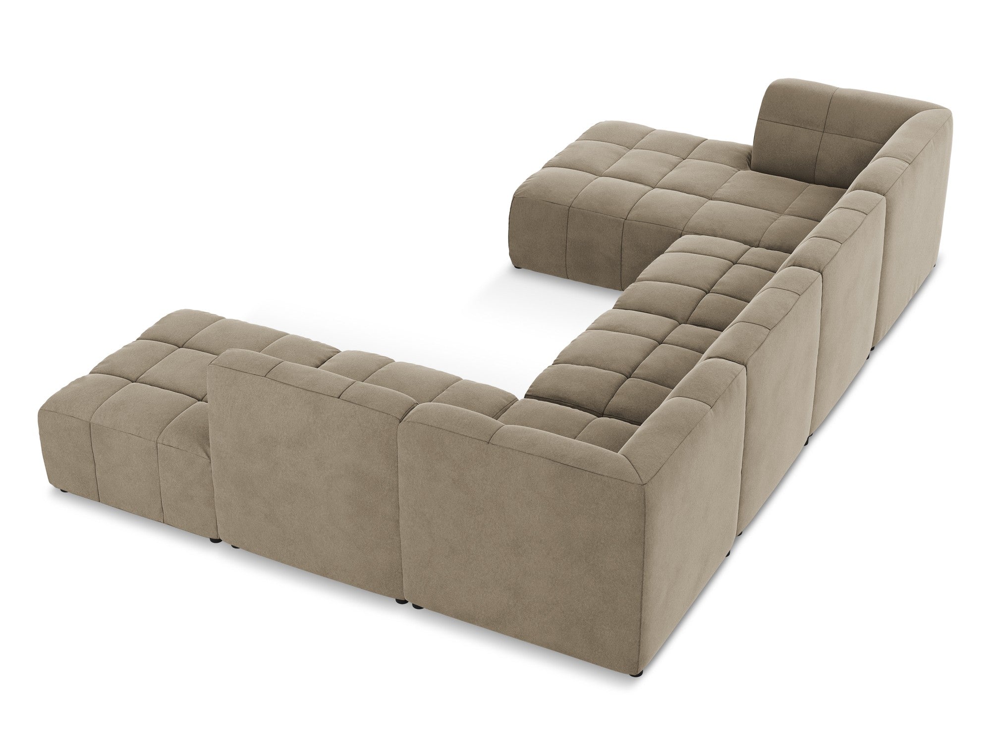 Modularer panoramischer Samt-Ecksofa ALOHA beige
