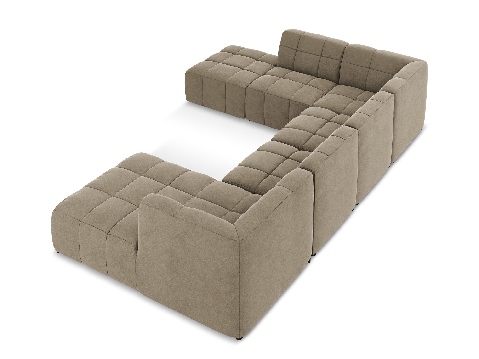 Modularer panoramischer Samt-Ecksofa ALOHA beige