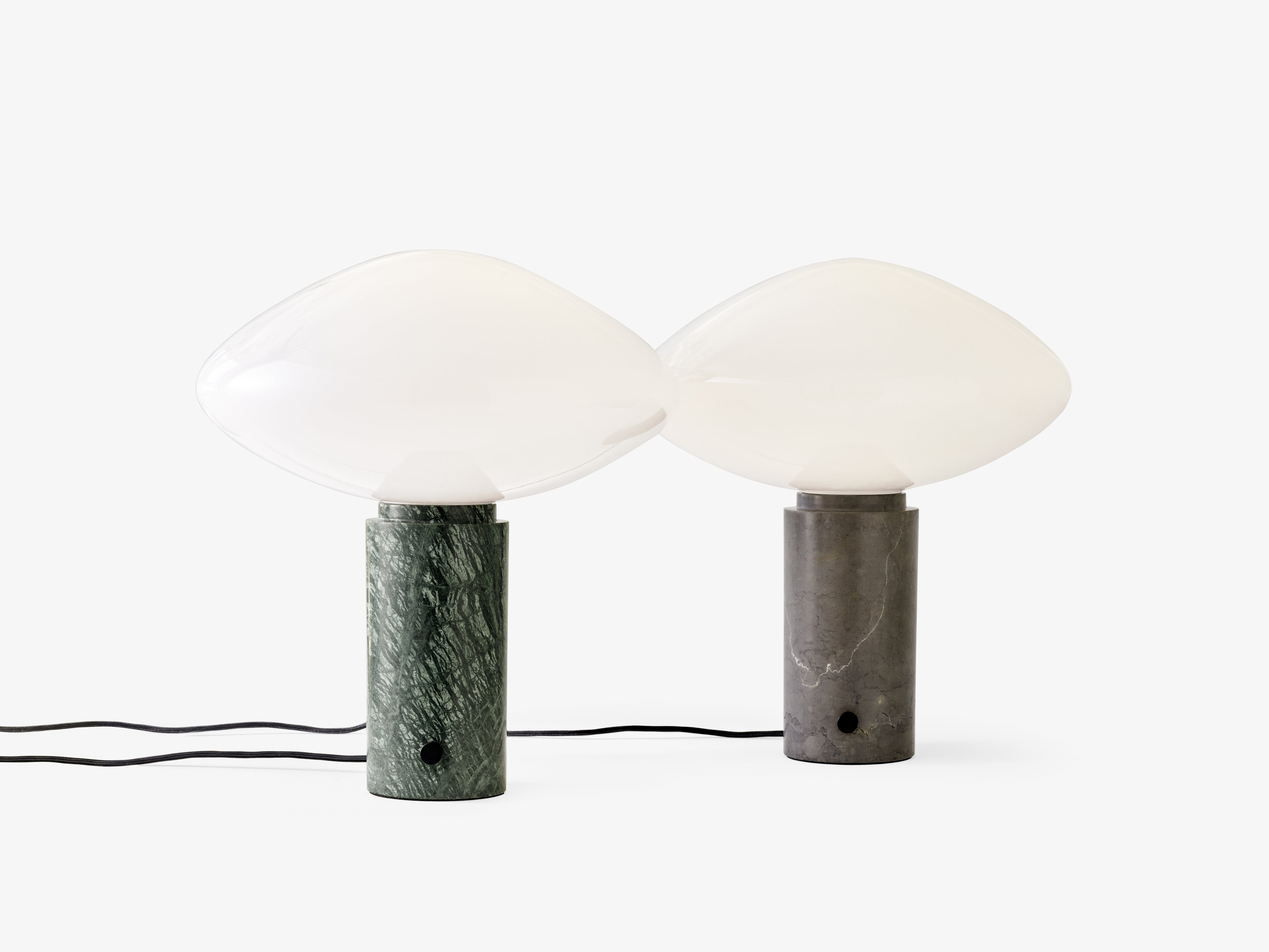 Lampa stołowa MIST AP17 szklany klosz z zieloną marmurową podstawą