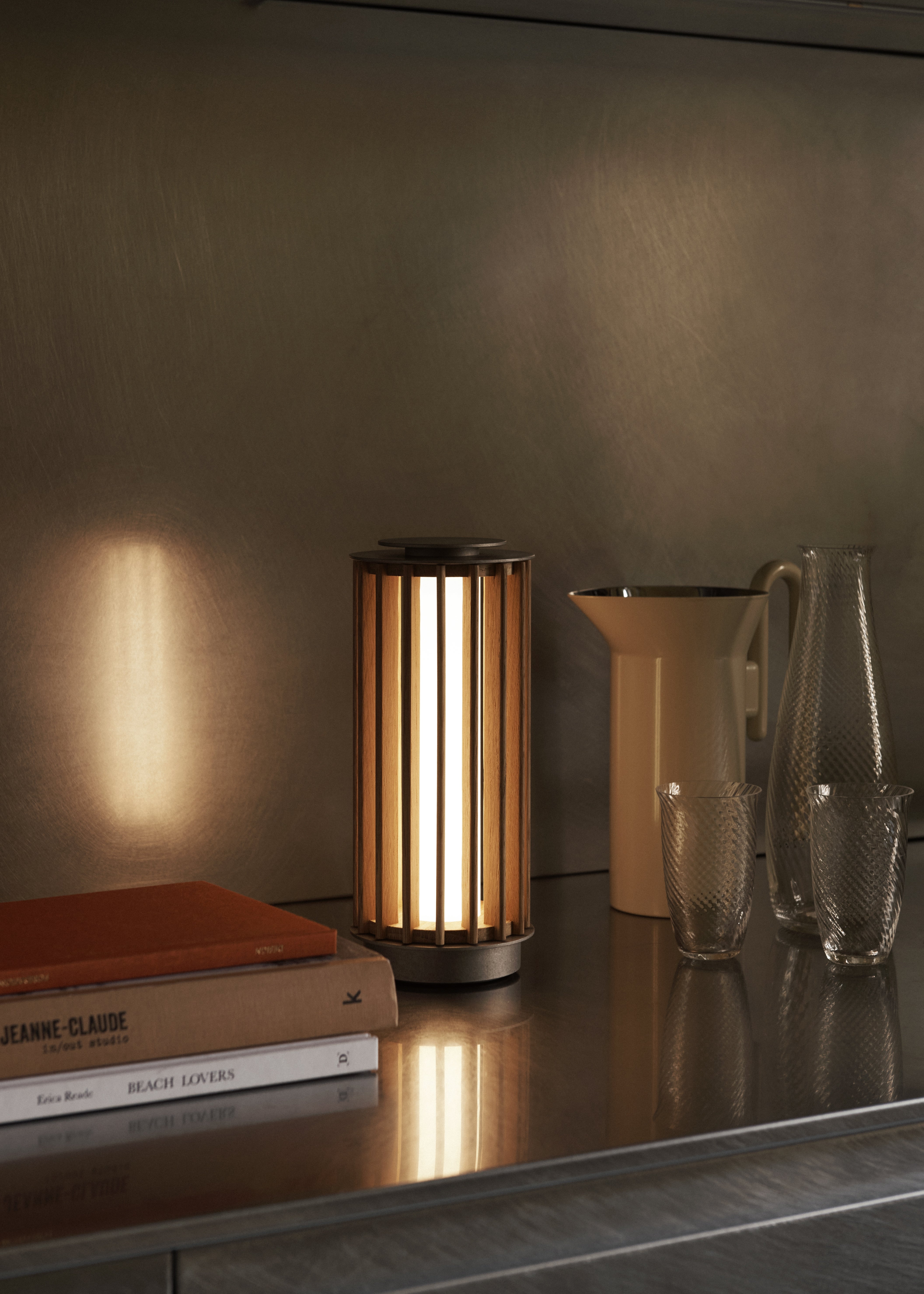 Lampa przenośna NUMBRA TY3 aluminium z drewnem dębowym
