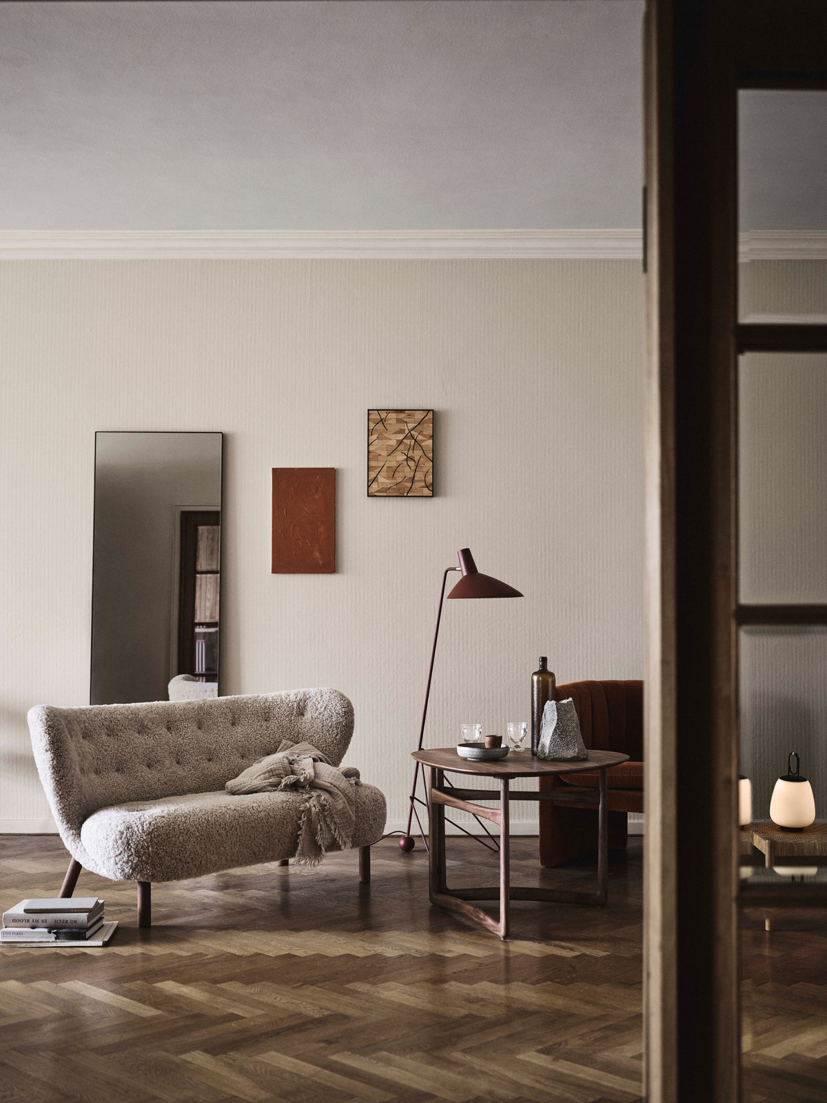 Lustro ścienne SILLON SH7 z mosiężną ramą