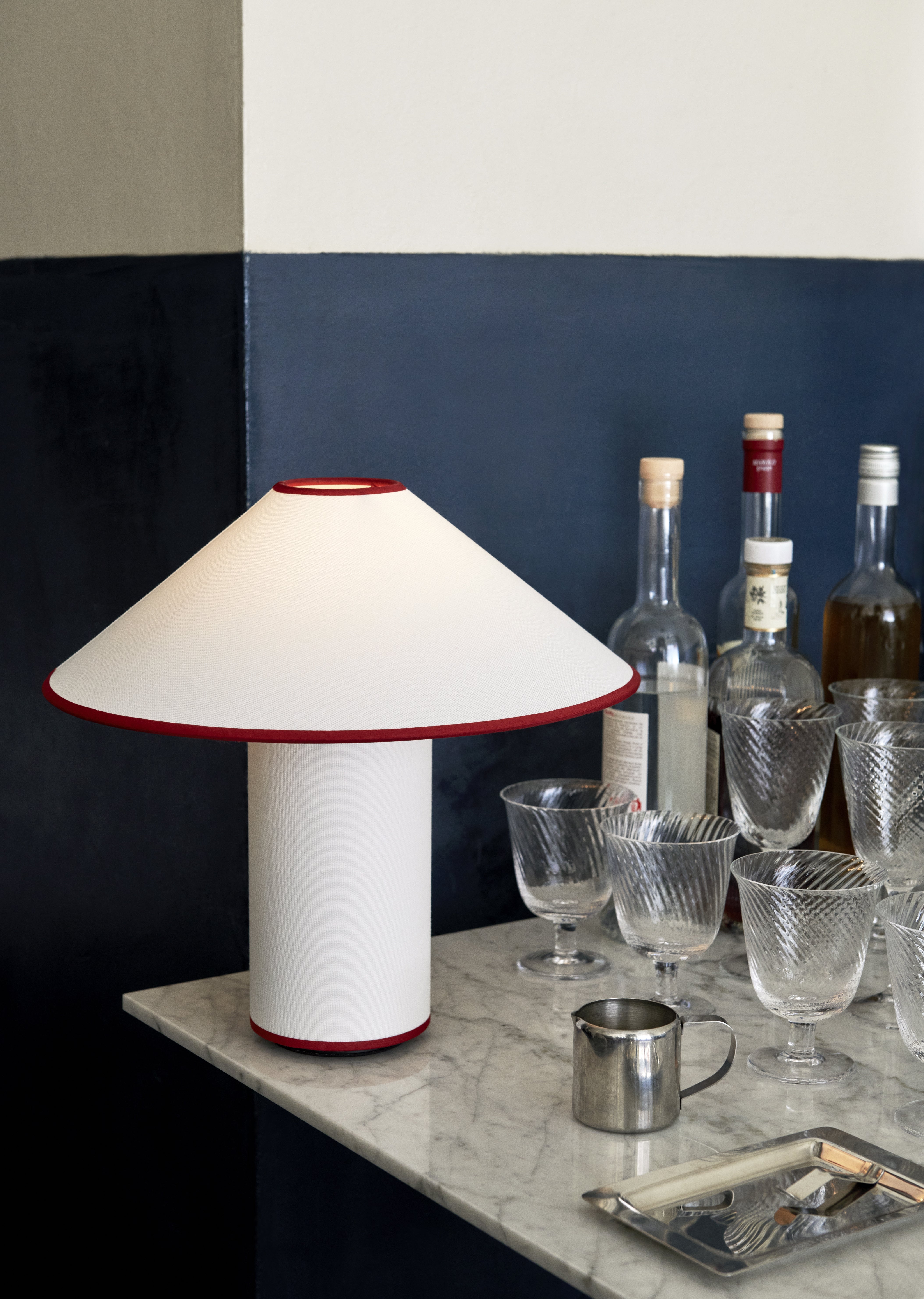 Lampa stołowa COLETTE ATD6 biały z czerwonym wykończeniem