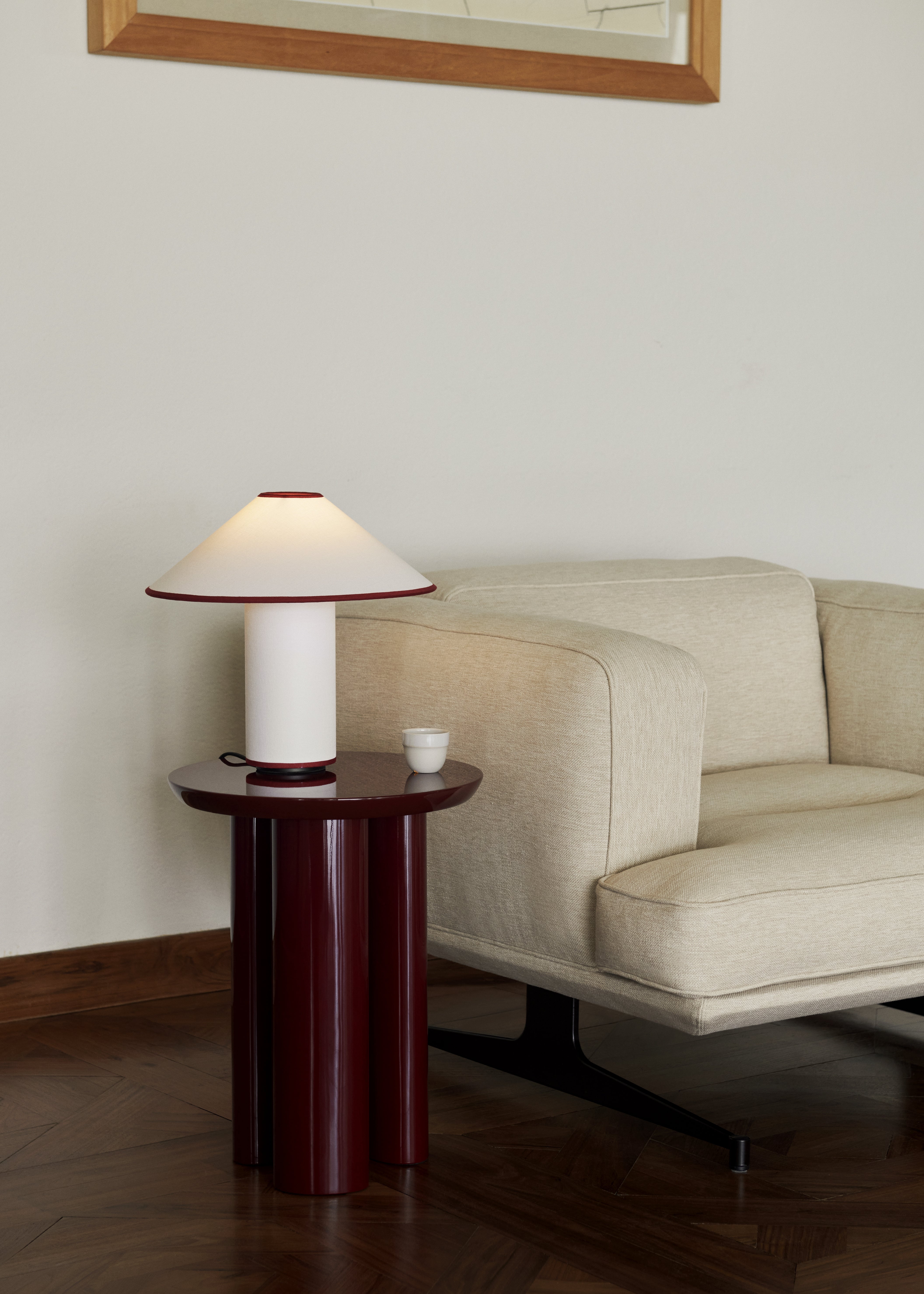 Lampa stołowa COLETTE ATD6 biały z czerwonym wykończeniem