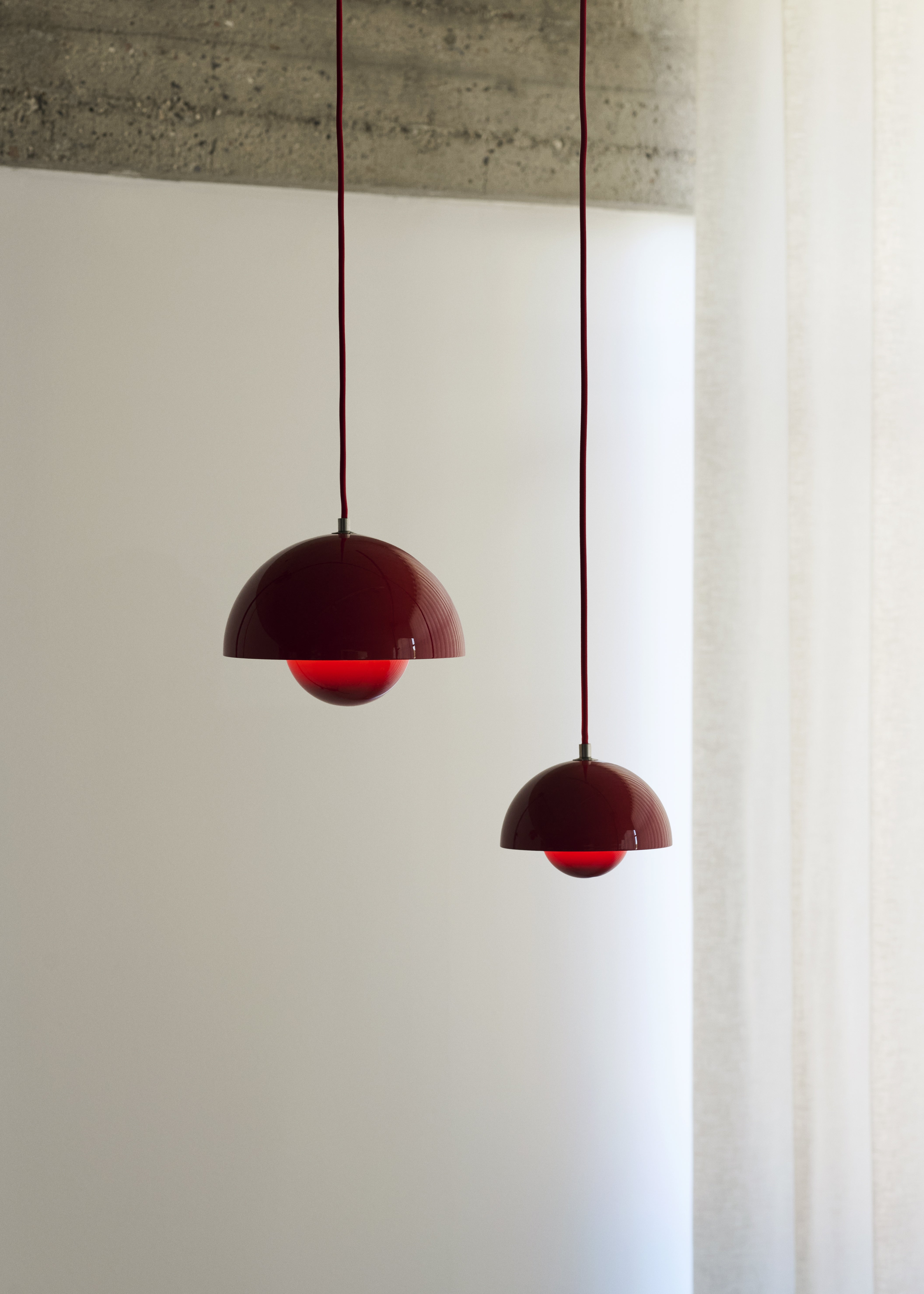 Lampa wisząca FLOWERPOT winny czerwony