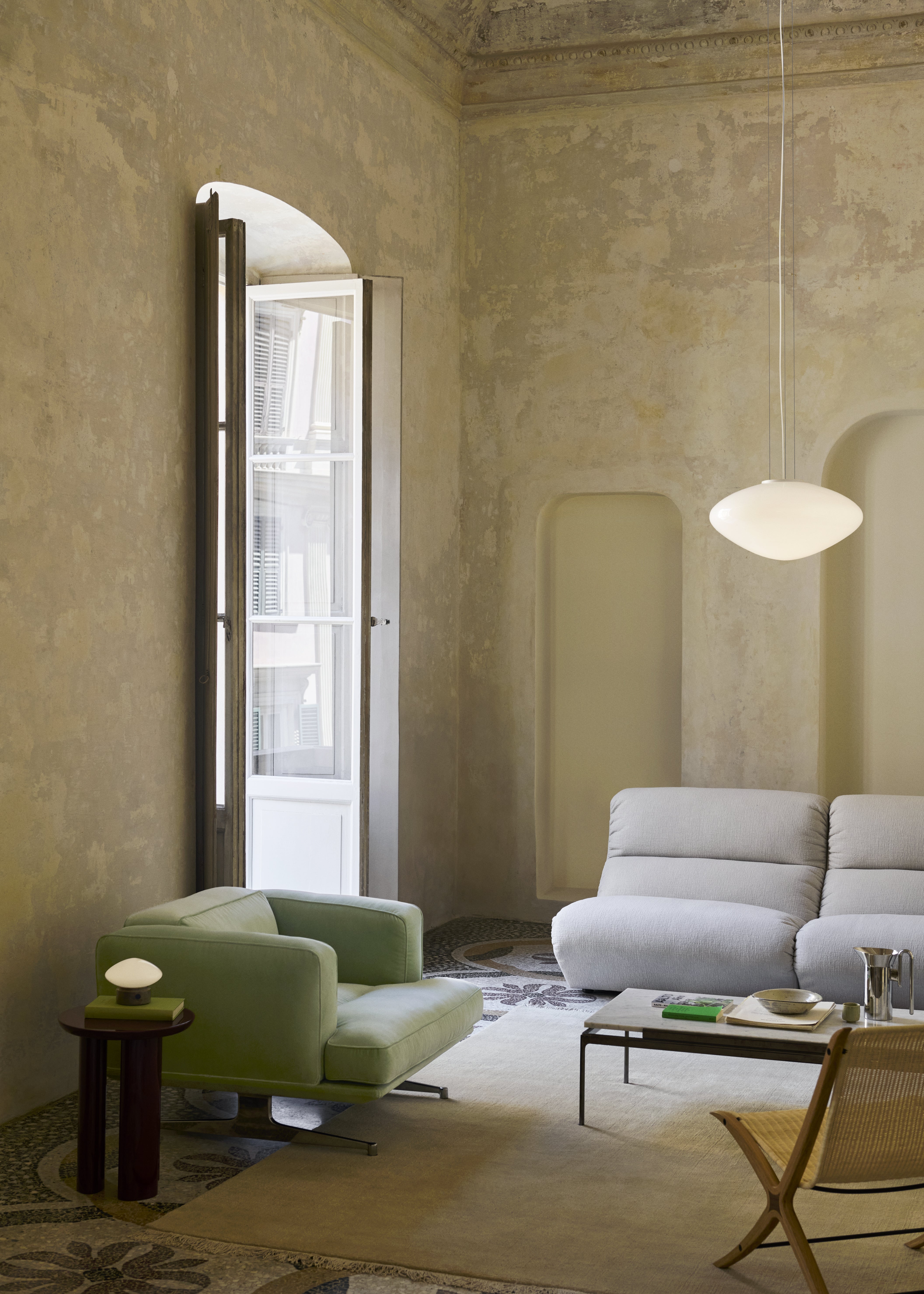 Lampa wisząca MIST opalowy klosz
