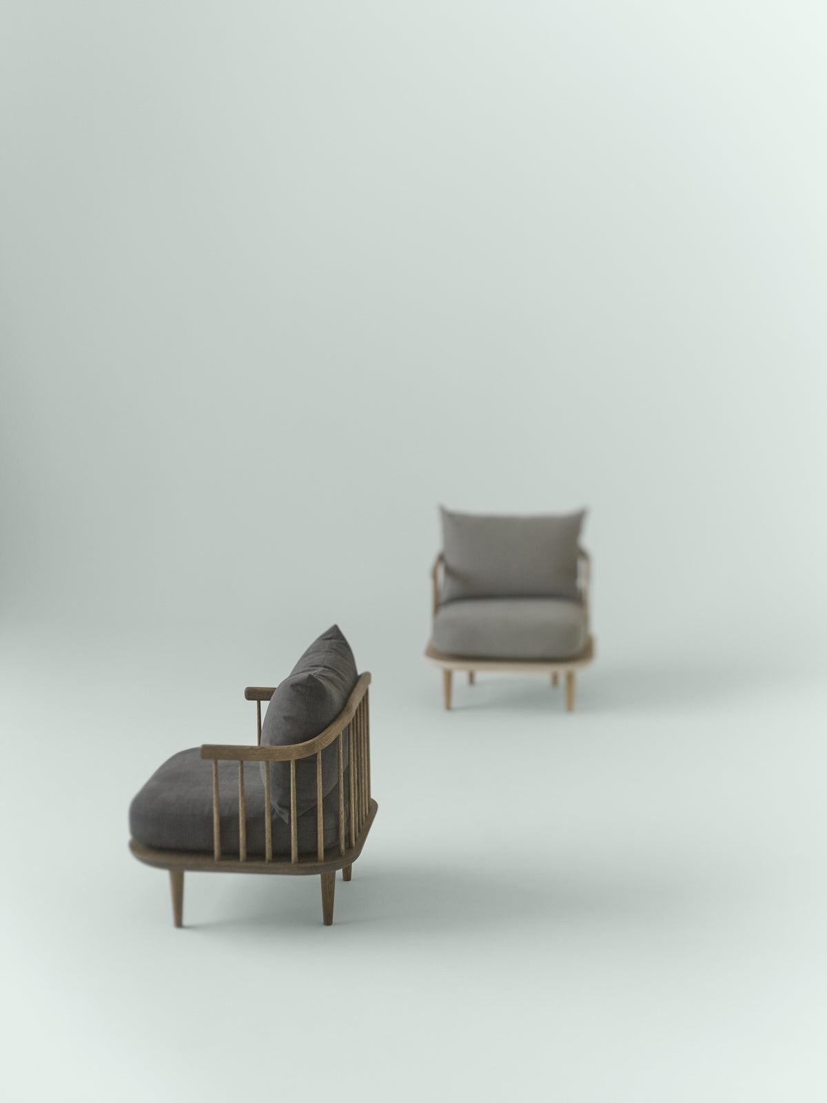Fotel FLY SC10 tapicerowany z dębową podstawą