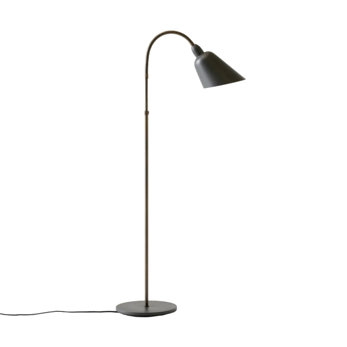 Lampa podłogowa BELLEVUE AJ7 grafitowy z brązowioną mosiężną podstawą