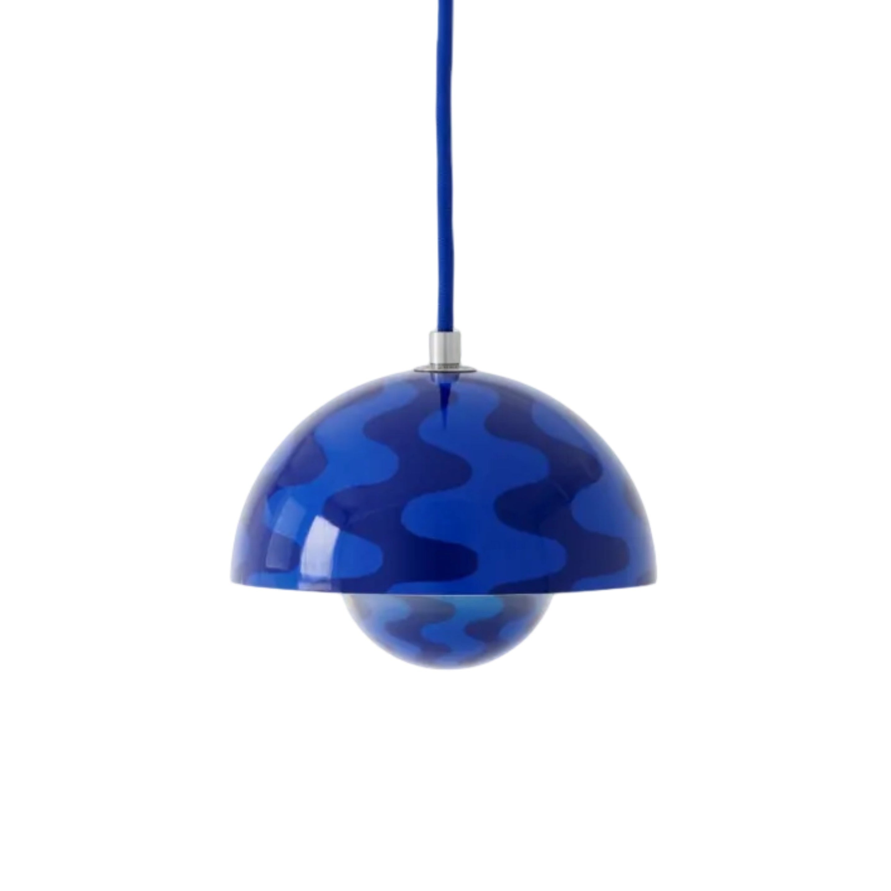 Lampa wisząca FLOWERPOT niebiesko-granatowy wzór