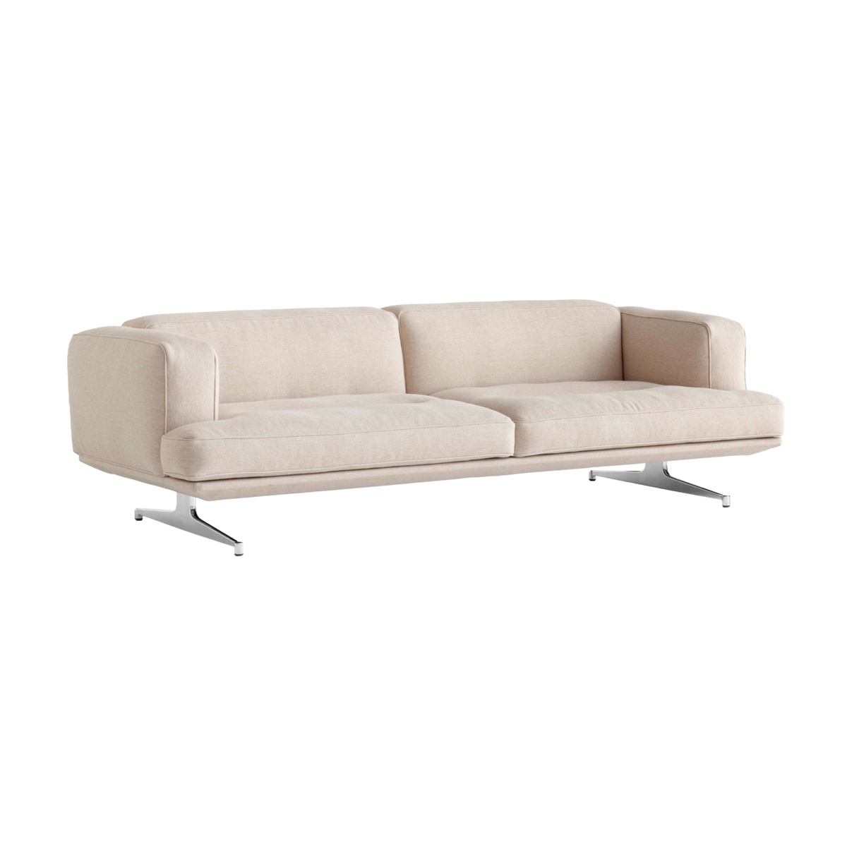 Sofa 3-osobowa INLAND AV23 tapicerowana z aluminiową podstawą