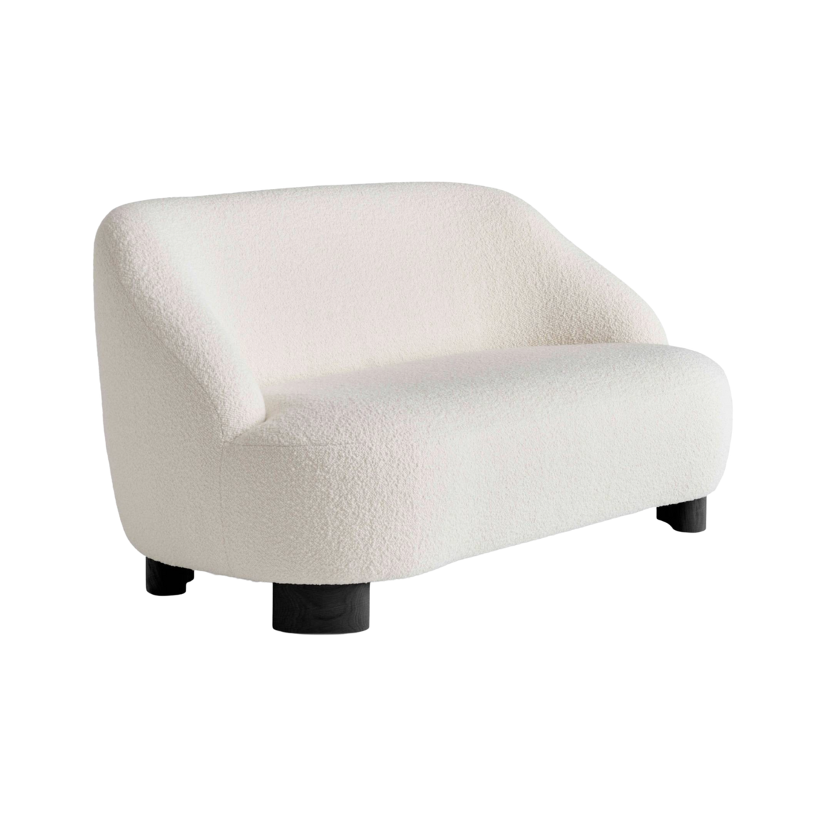 Sofa 2-osobowa MARGAS LC3 tapicerowana z czarną dębową podstawą