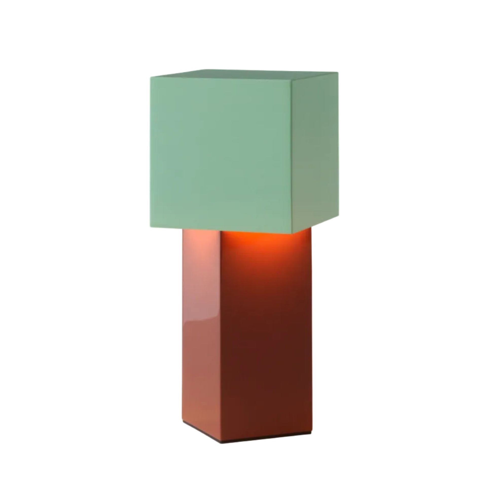 Lampa przenośna PIVOT ATD7 miętowy klosz z ceglaną podstawą