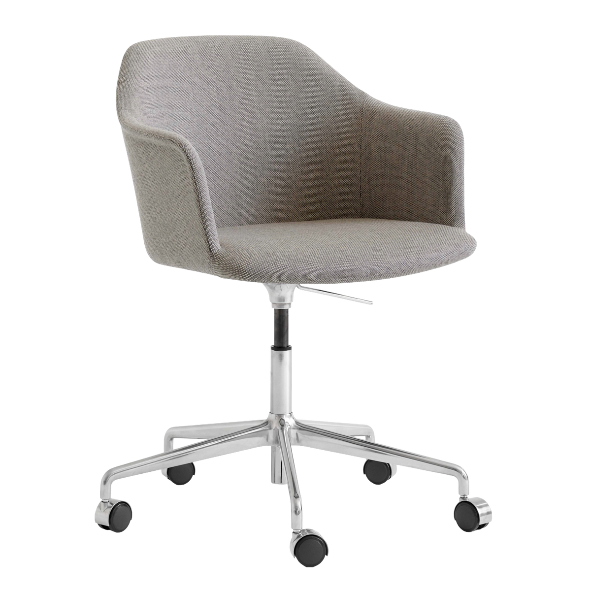 Fotel biurowy RELY HW55 tapicerowany z aluminiową podstawą