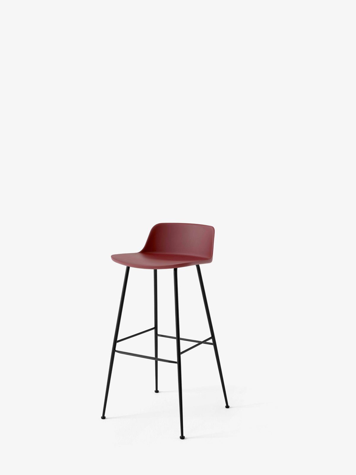 Hoker RELY czerwono-brązowy z czarną stalową podstawą